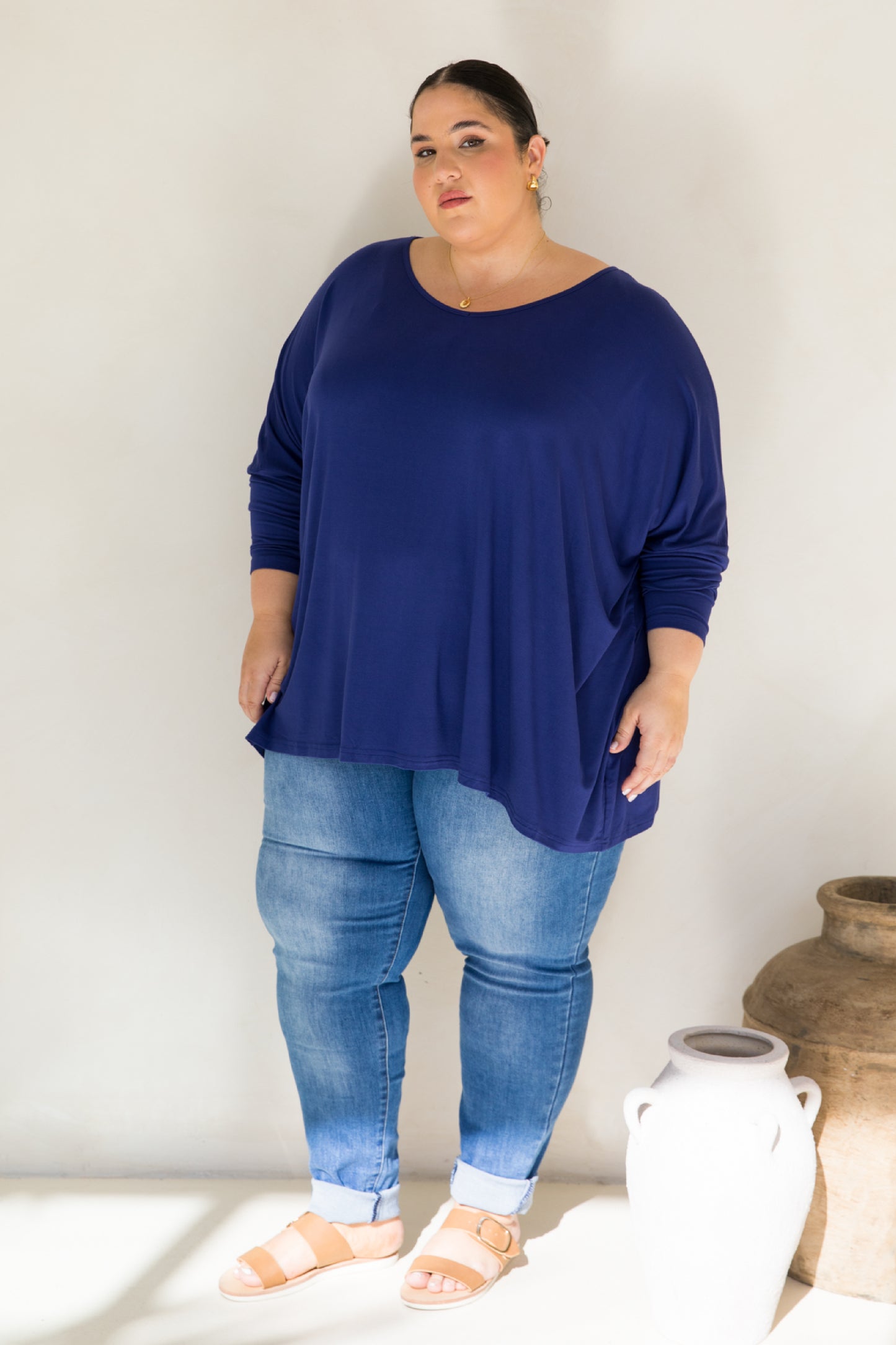 Long Sleeve Nice Top | Dark Blue