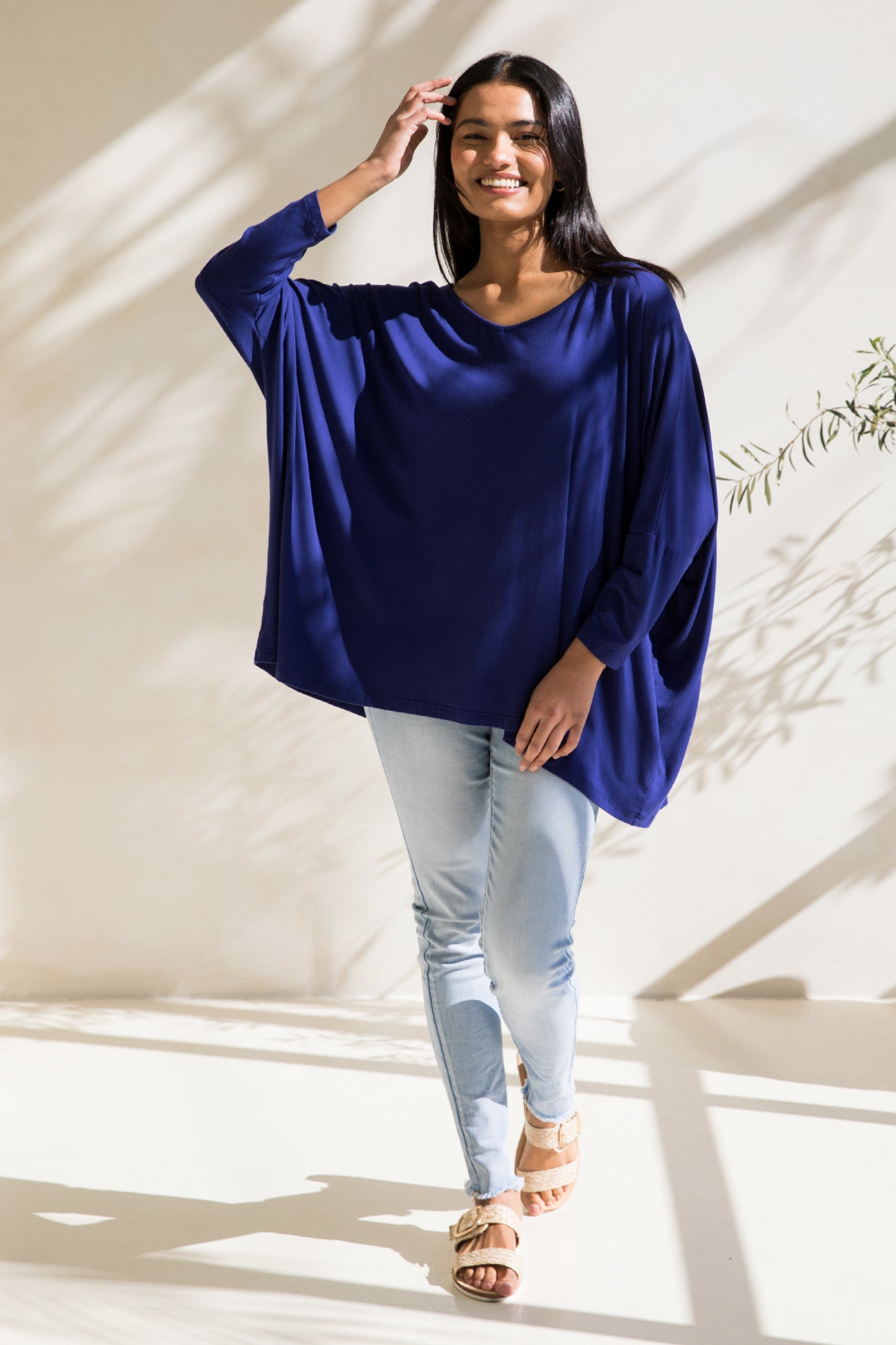 Long Sleeve Nice Top | Dark Blue
