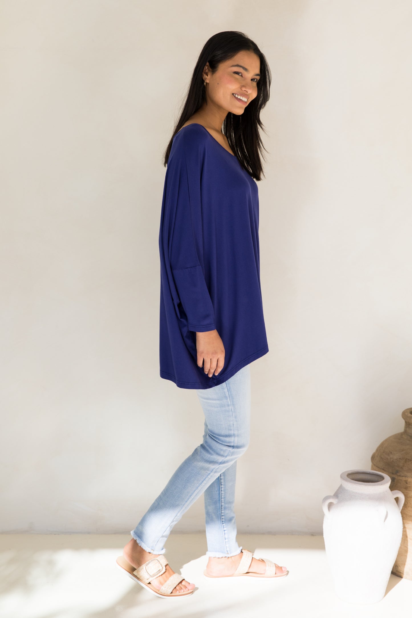 Long Sleeve Nice Top | Dark Blue
