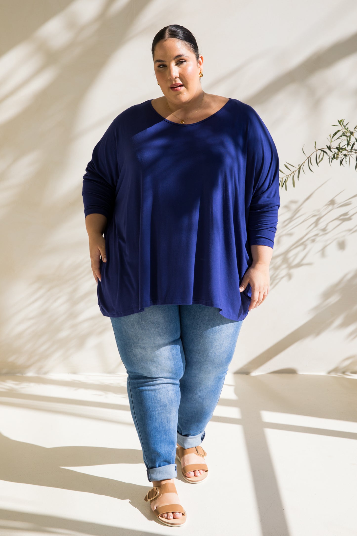 Long Sleeve Nice Top | Dark Blue
