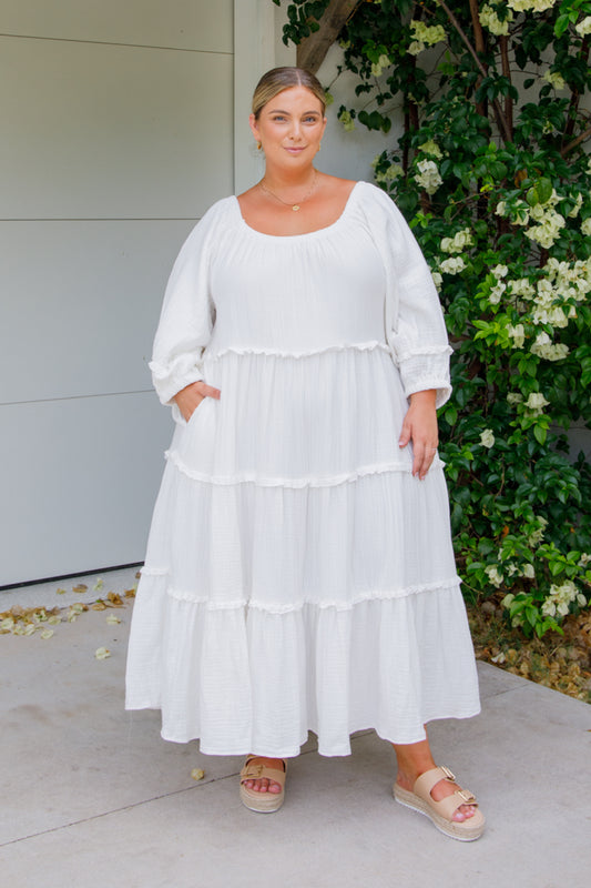 LOTTIE Cotton Midi/Maxi Dress | White | FINAL SALE