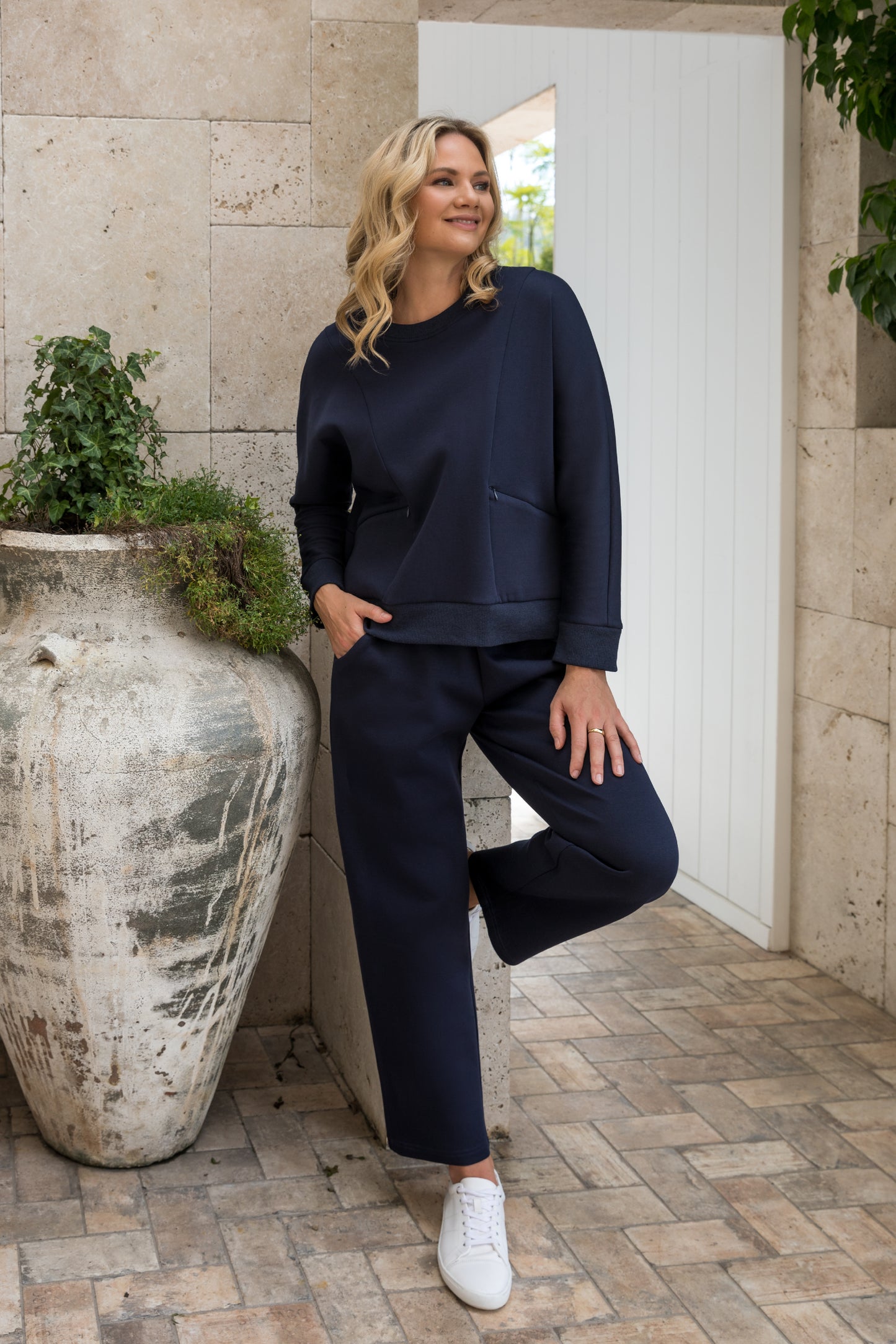 Frankie Cosy Pant in Midnight Navy