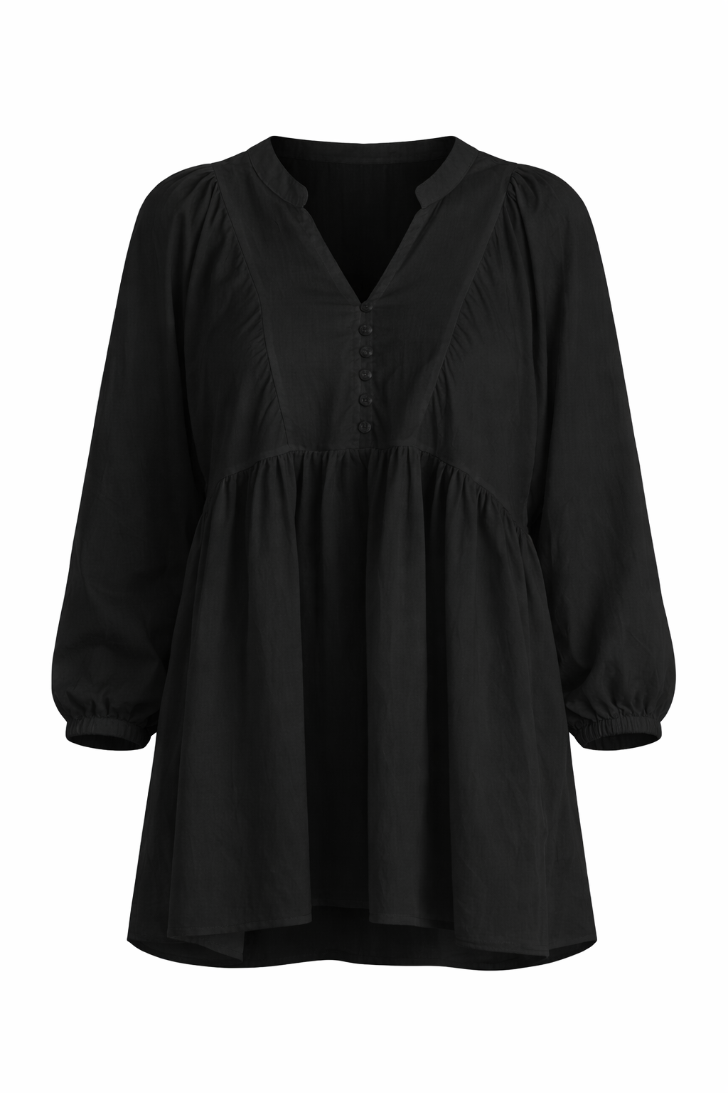 MACY Lyocell Mid Sleeve Longline Top | Black