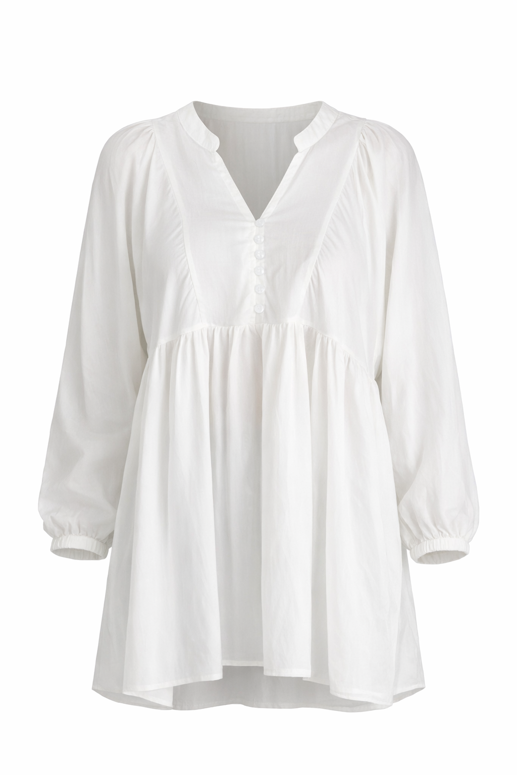 MACY Lyocell Mid Sleeve Longline Top | White