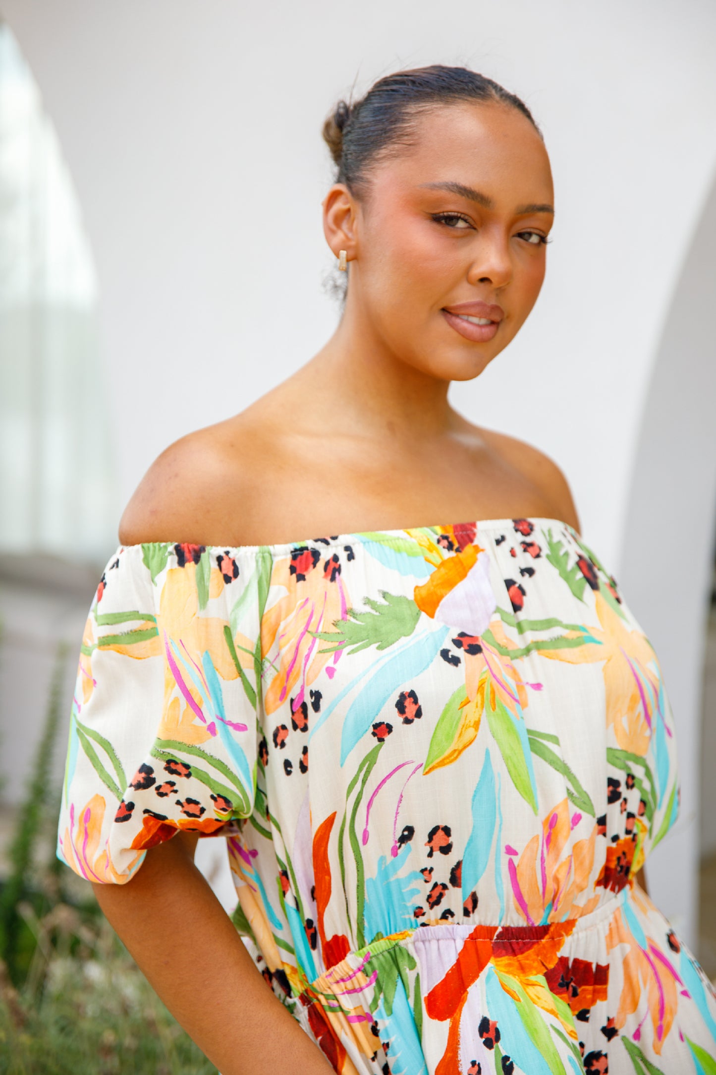 MARLEY MULTIWAY Rayon Half Sleeve Midi Dress | Castaway | FINAL SALE