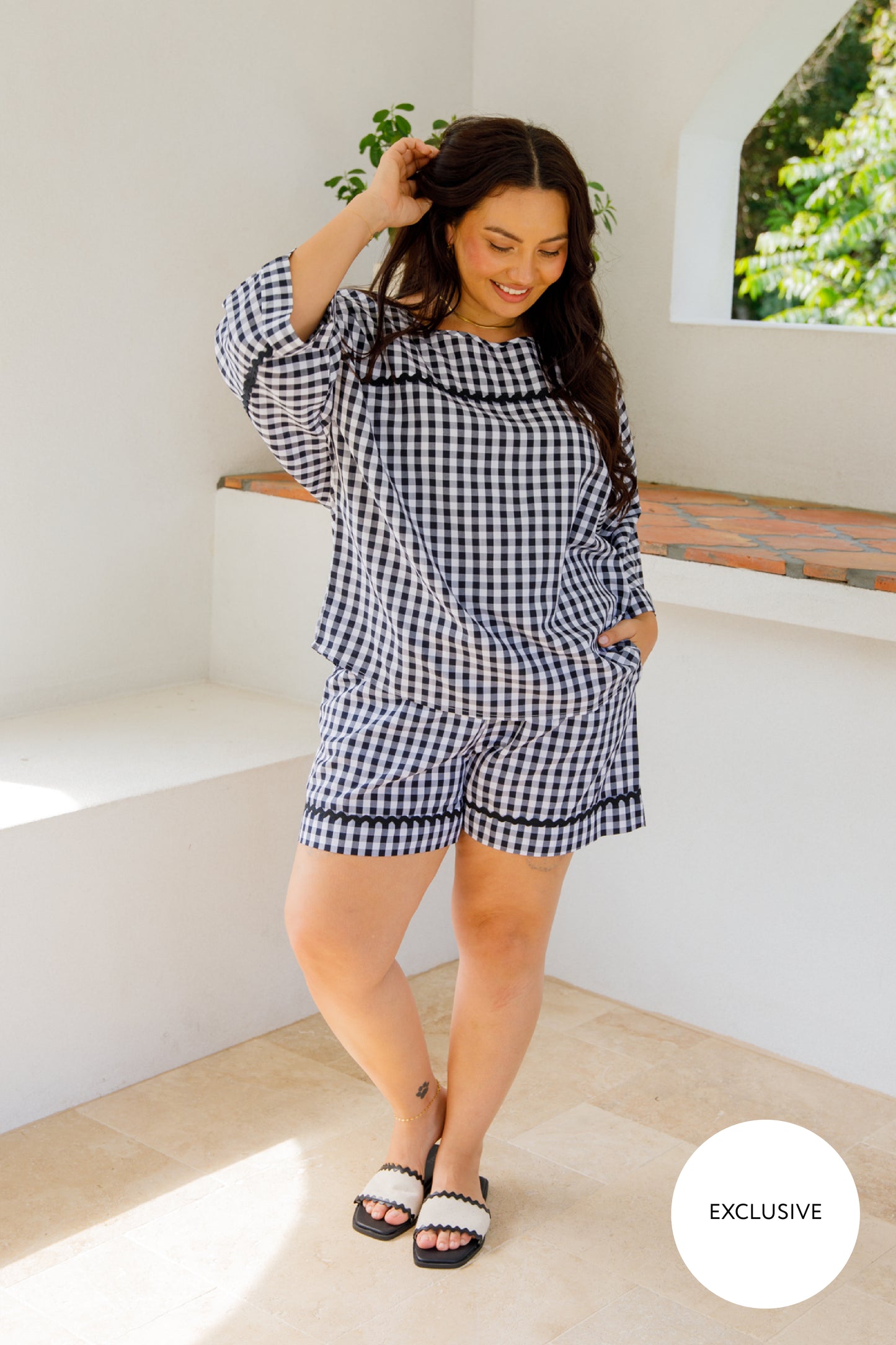 Milan Top | Black Gingham | FINAL SALE
