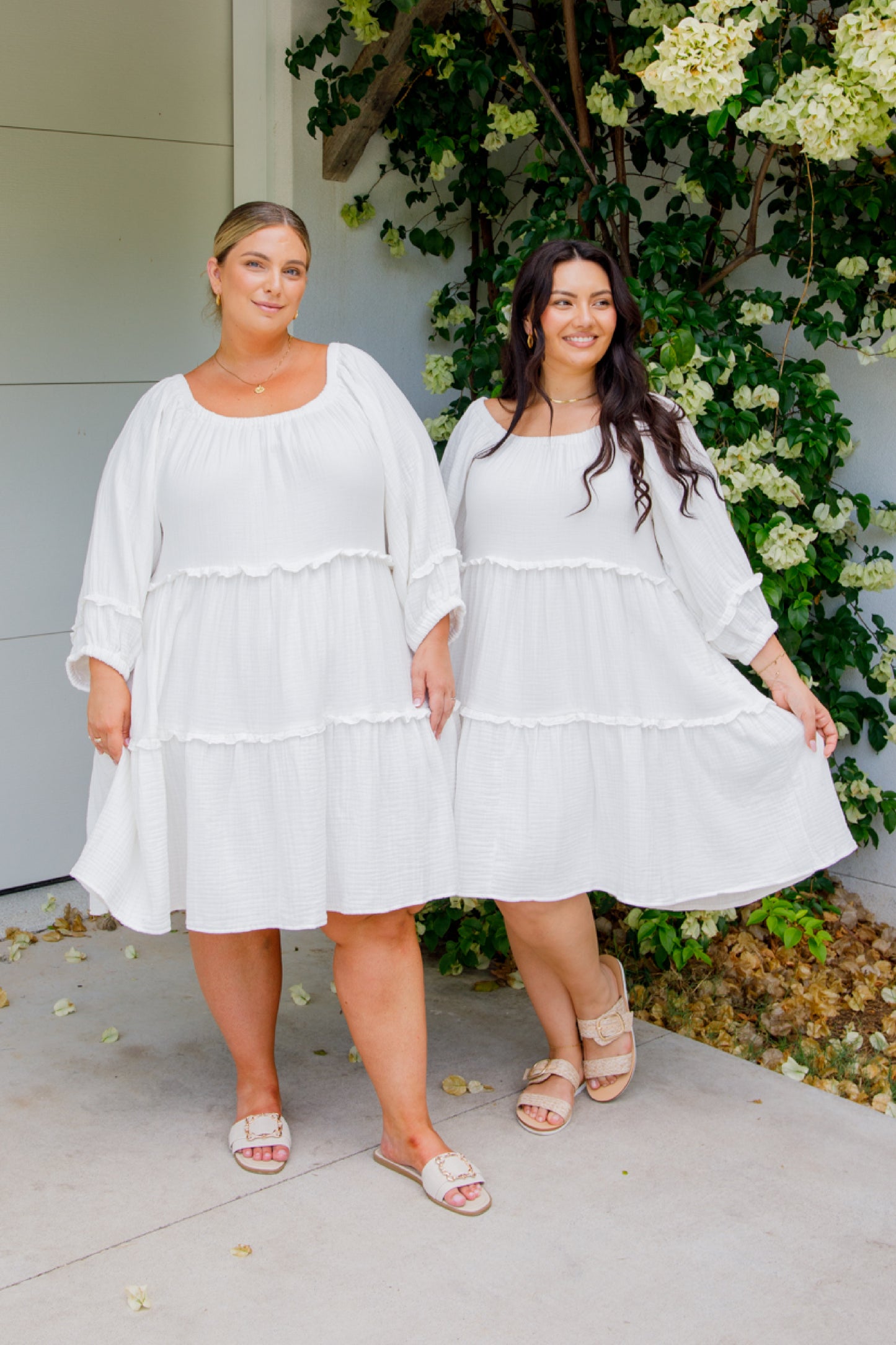 MYA MULTIWAY Cotton Long Sleeve Shortline Dress | White | FINAL SALE