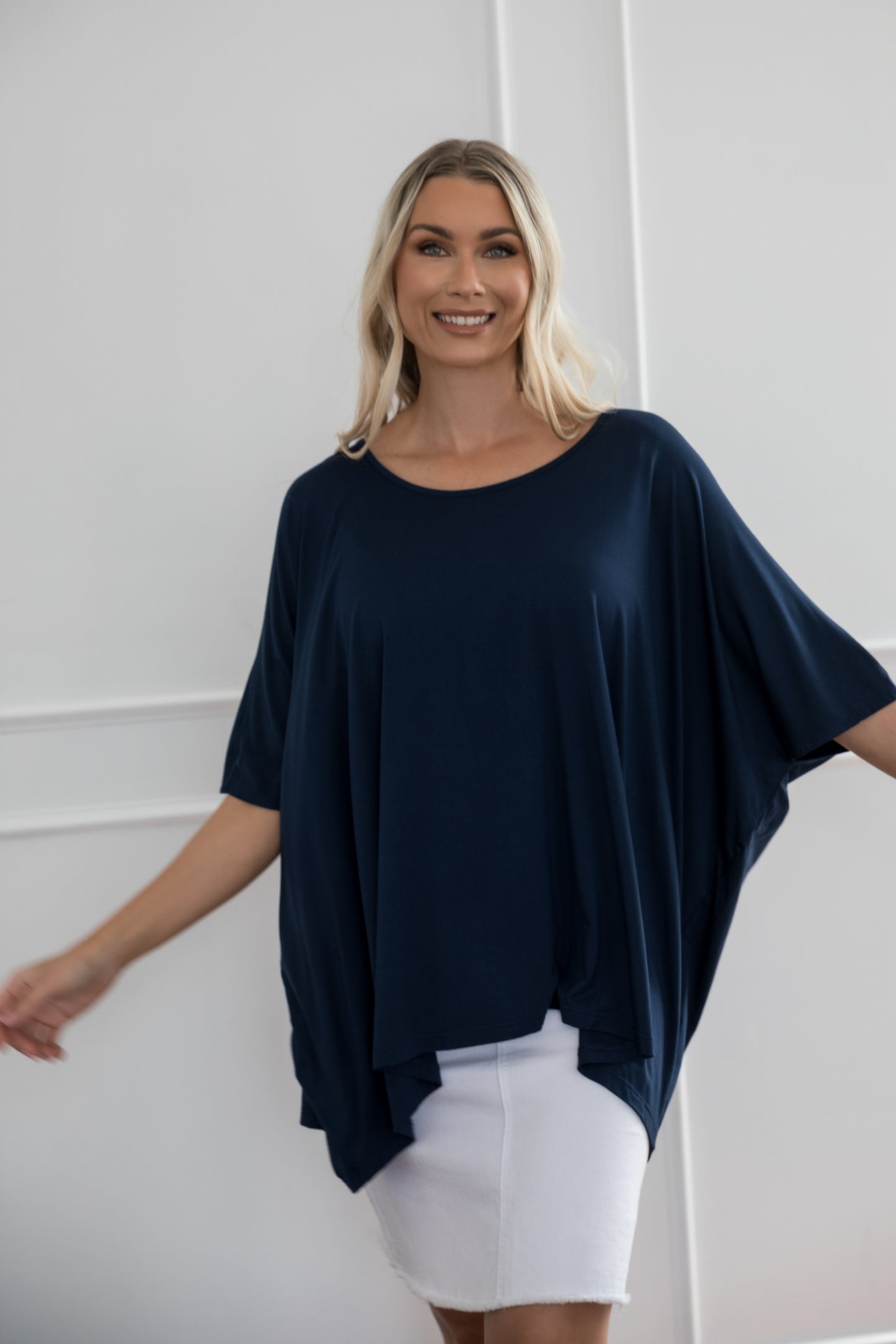 Plus-Sized Navy Tops | PQ Collection | Nice Top