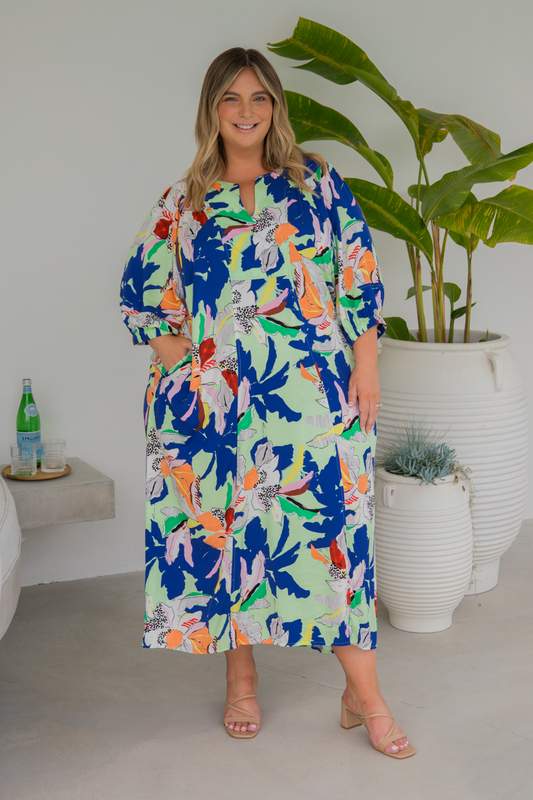 NOVELLA Rayon Demi Sleeve Midi/Maxi Dress | Getaway | FINAL SALE