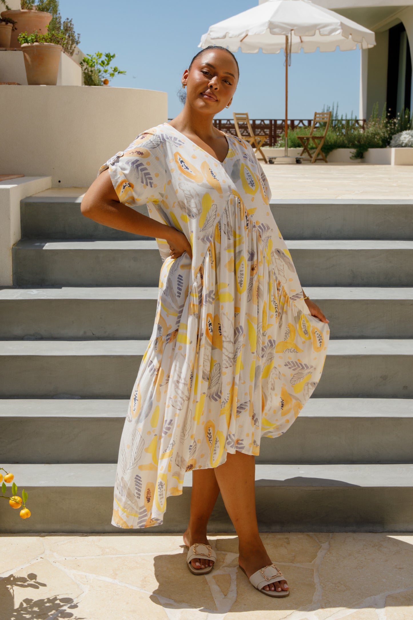 Peak Maxi Dress | White Fruit Punch