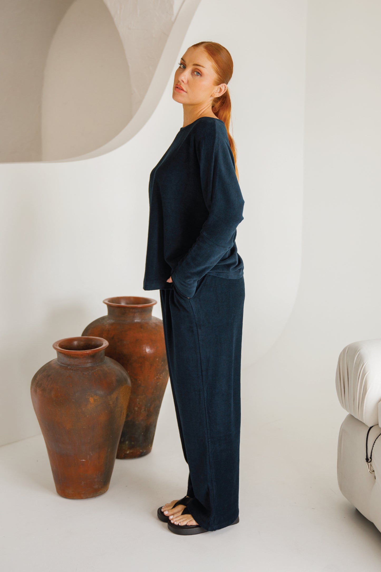 Pennie Long Sleeve Lounge Top | Forest Marle