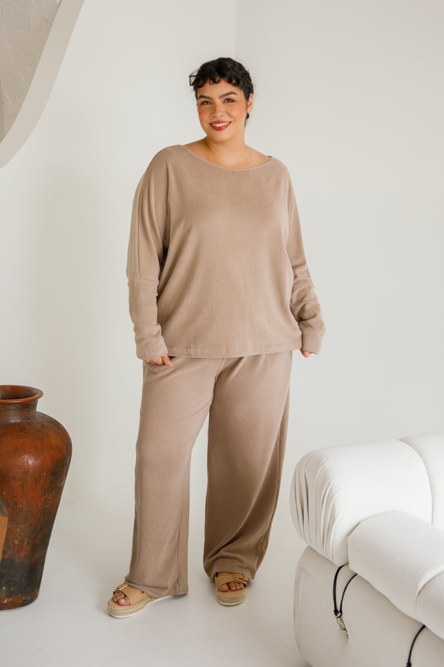 Pennie Long Sleeve Top | Taupe
