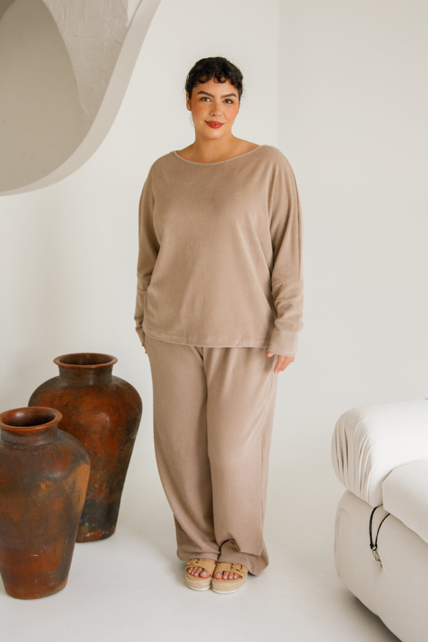 Pennie Long Sleeve Top | Taupe