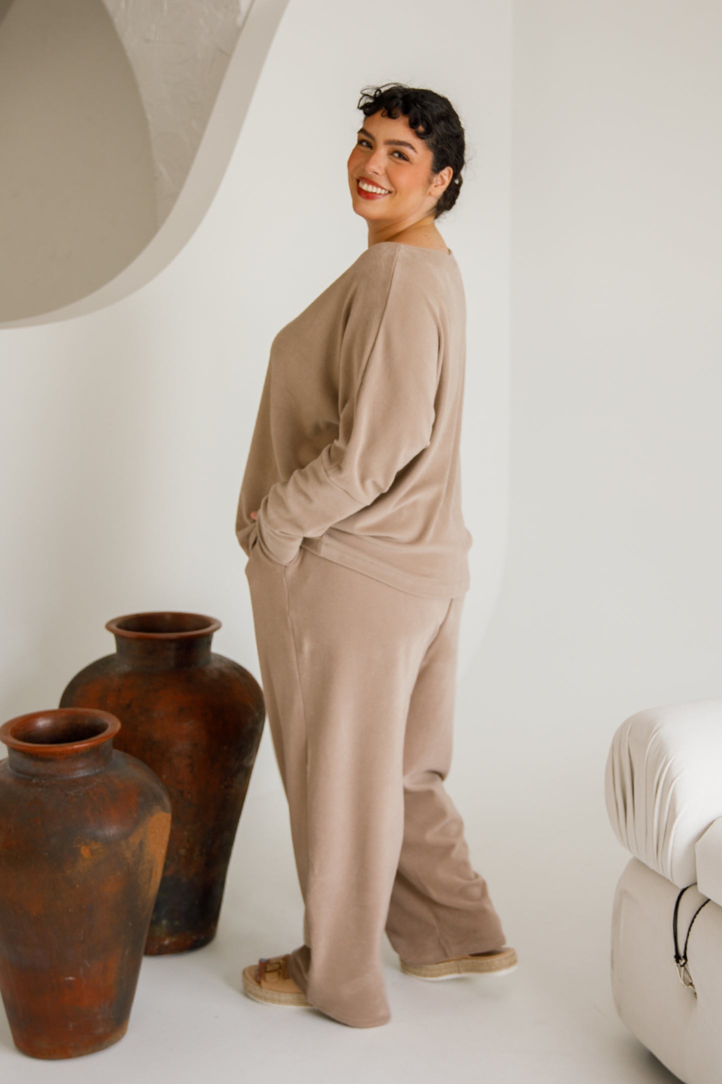 Pennie Long Sleeve Top | Taupe