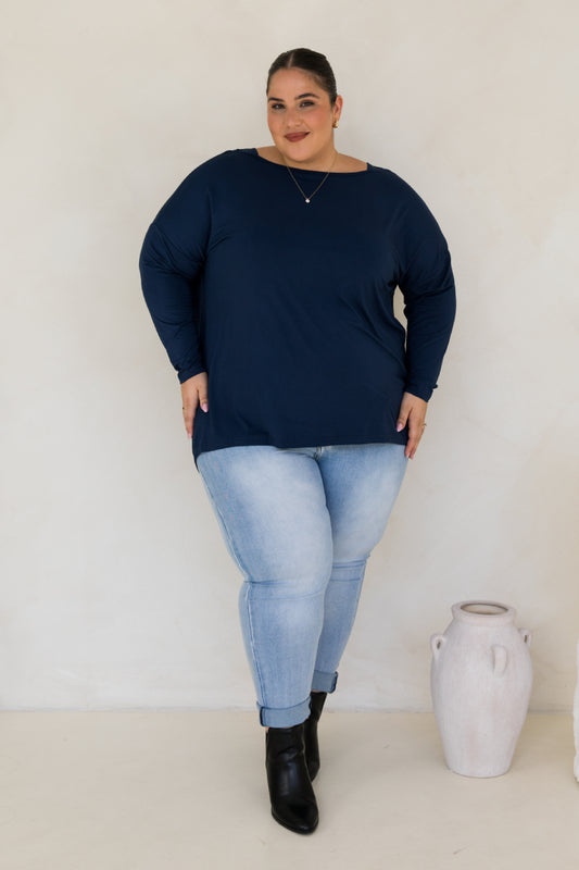 Pippa Bamboo Top | Navy