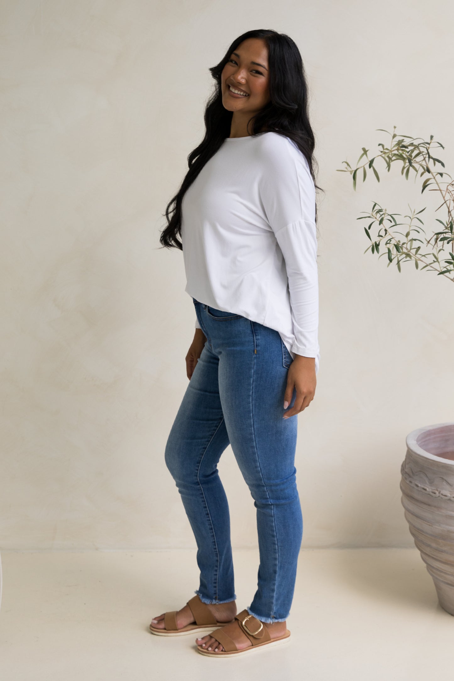 Pippa Bamboo Top | White