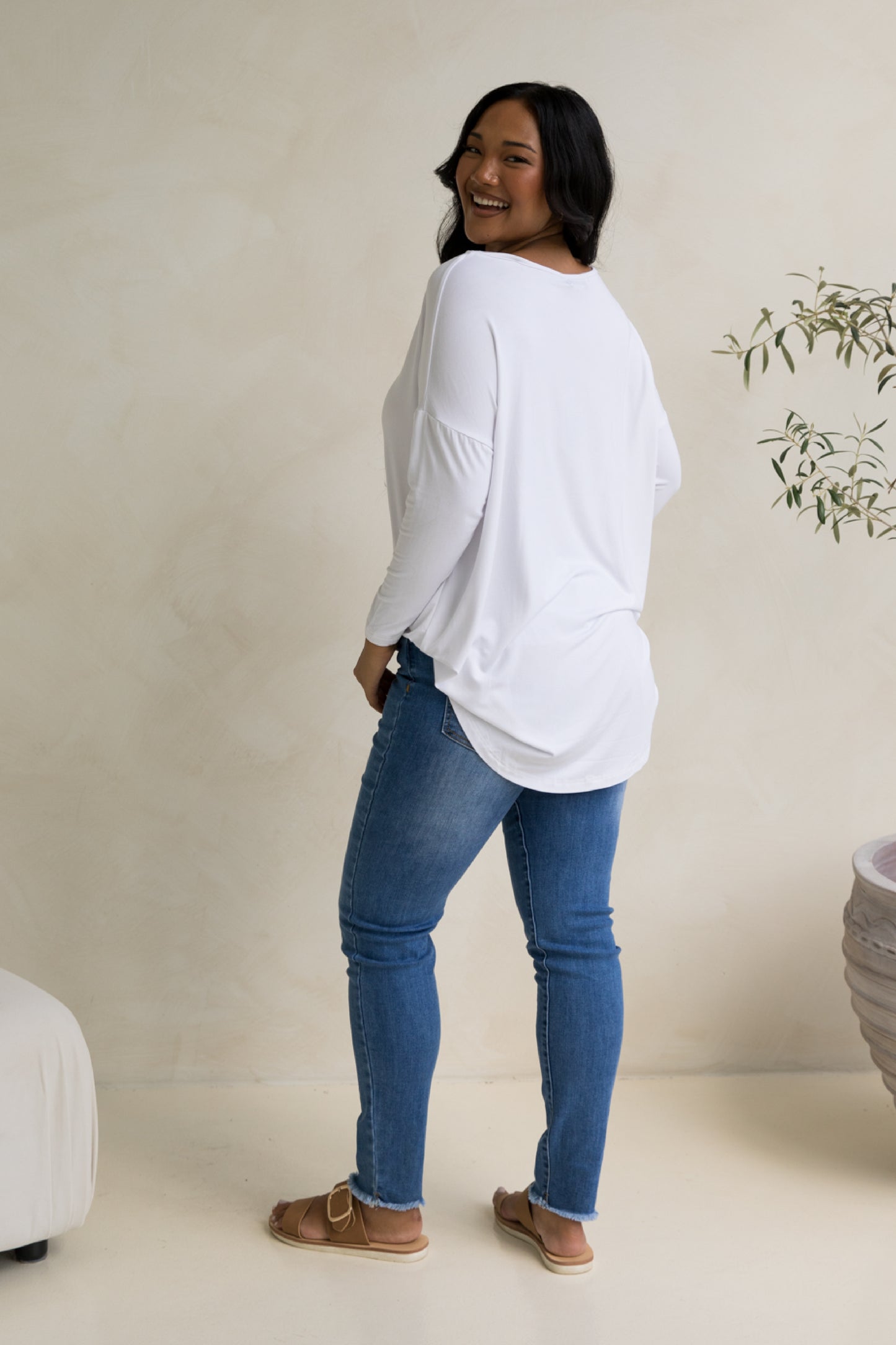 Pippa Bamboo Top | White