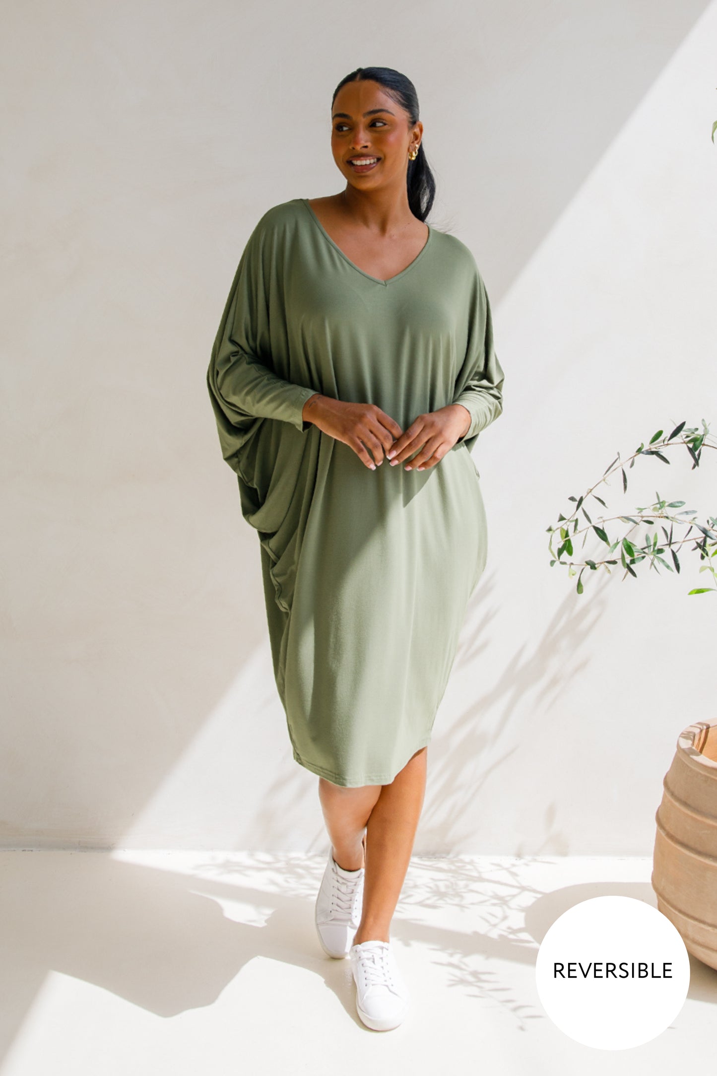 Long Sleeve Miracle Bamboo Dress | Fern