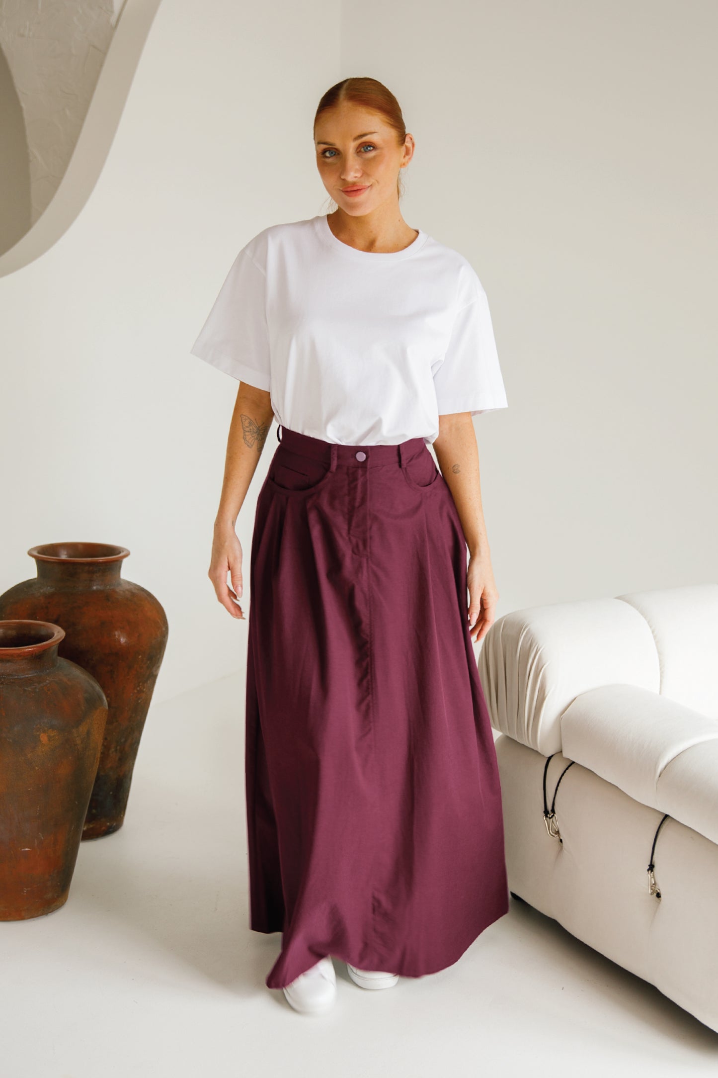 Ria Jean Skirt | Merlot | FINAL SALE