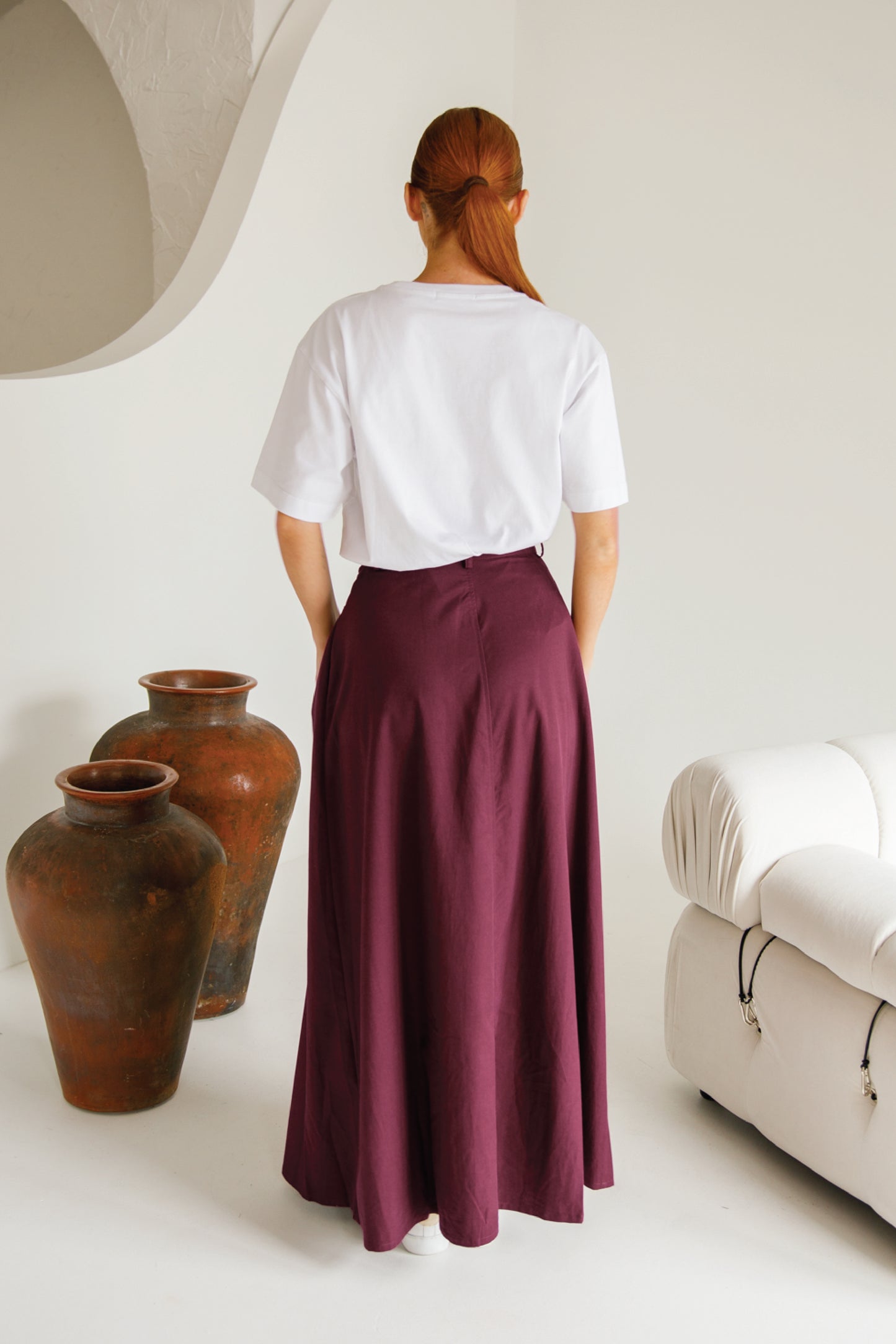 Ria Jean Skirt | Merlot | FINAL SALE
