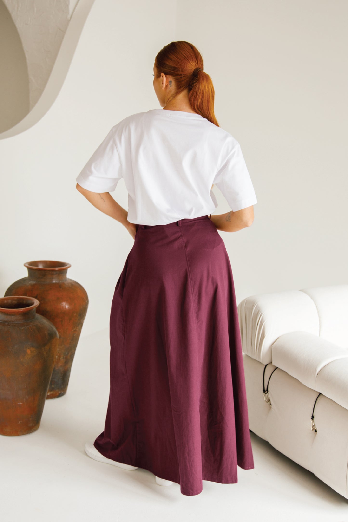 Ria Jean Skirt | Merlot | FINAL SALE