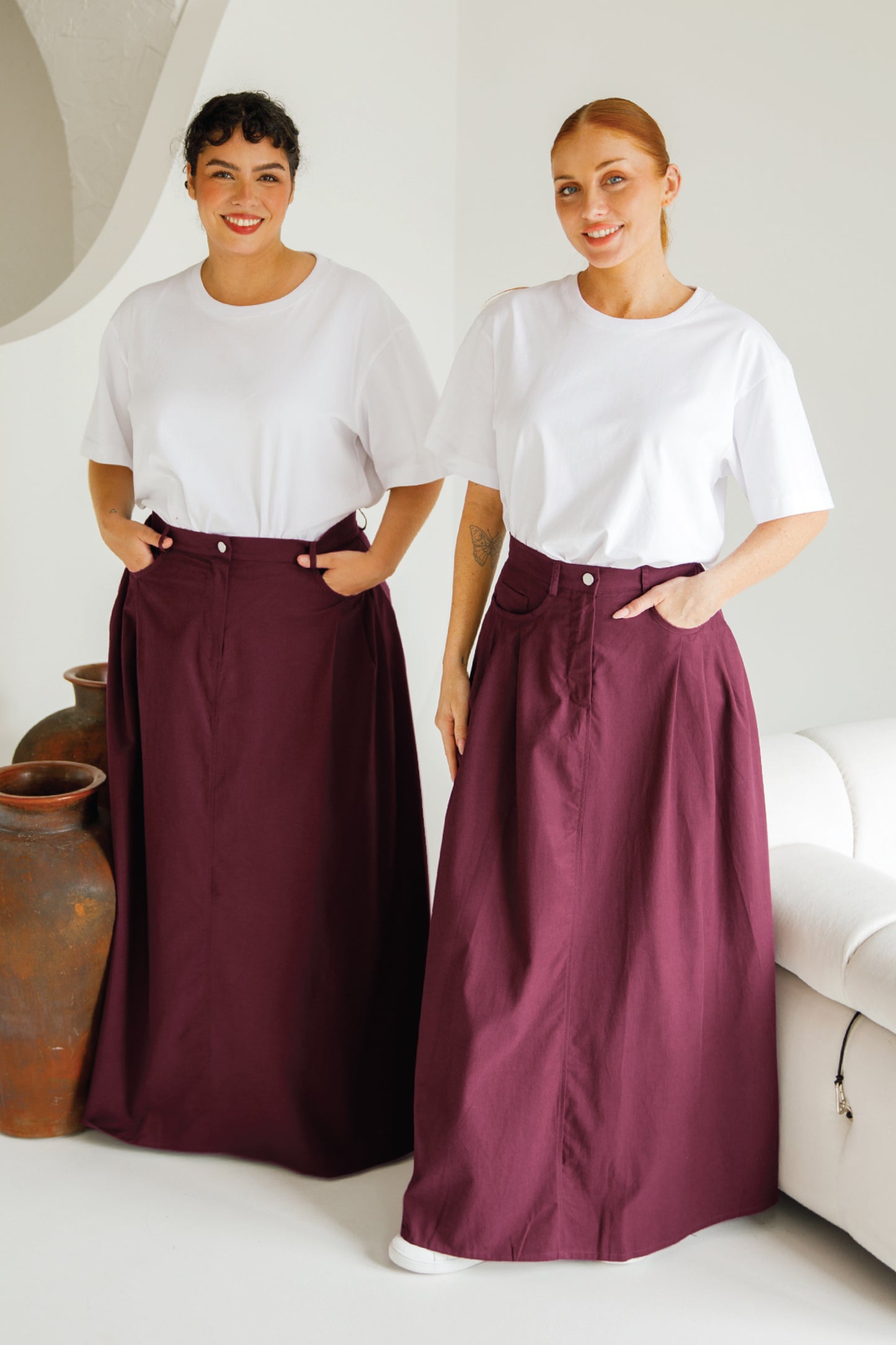 Ria Jean Skirt | Merlot | FINAL SALE