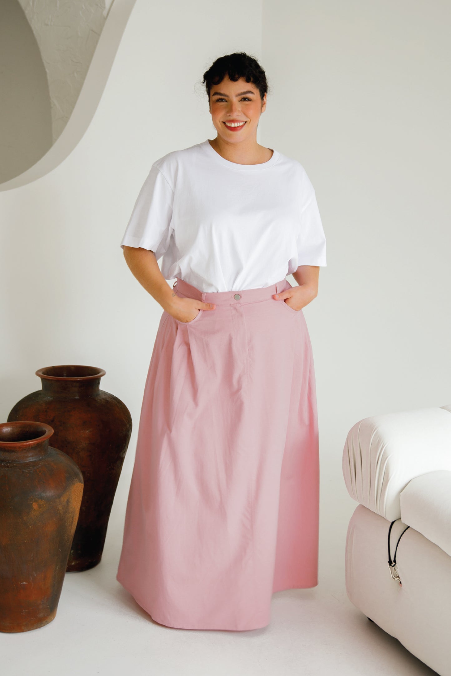 Ria Jean Skirt | Musk Pink