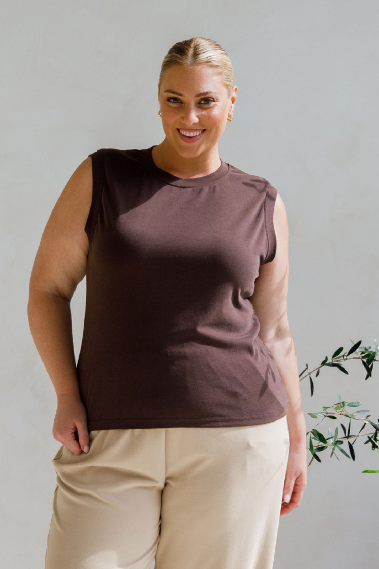 Sadie Lounge Tank | Chocolate