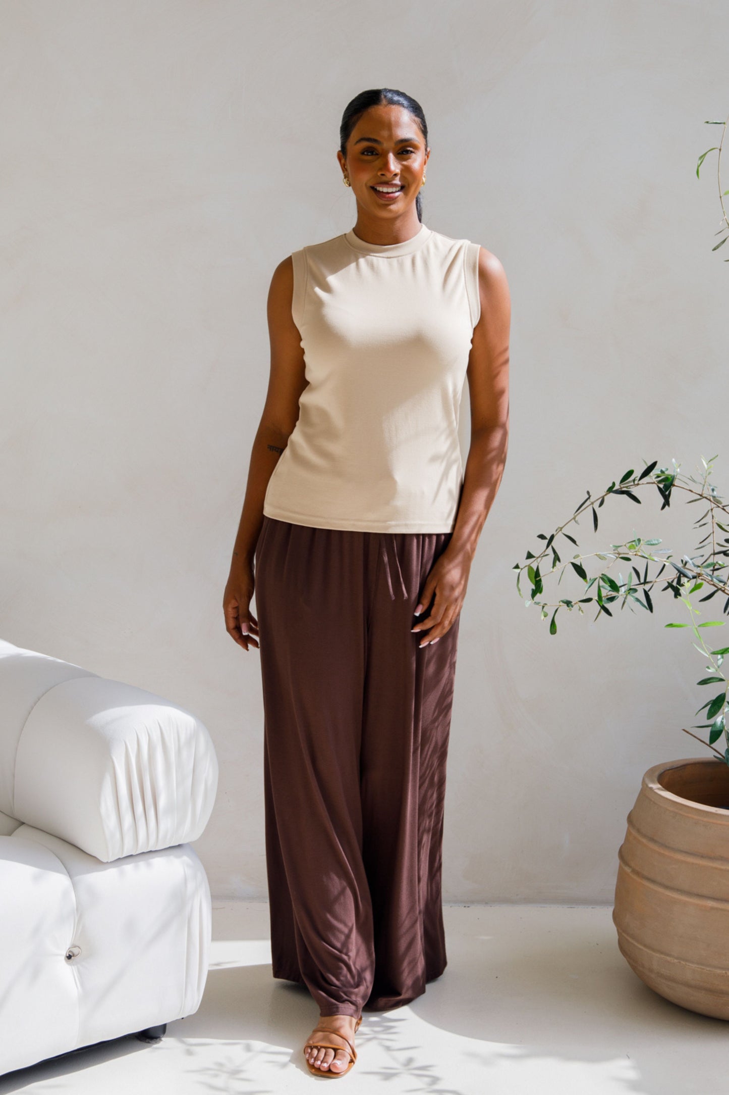 Sadie Lounge Tank | Portobello Beige