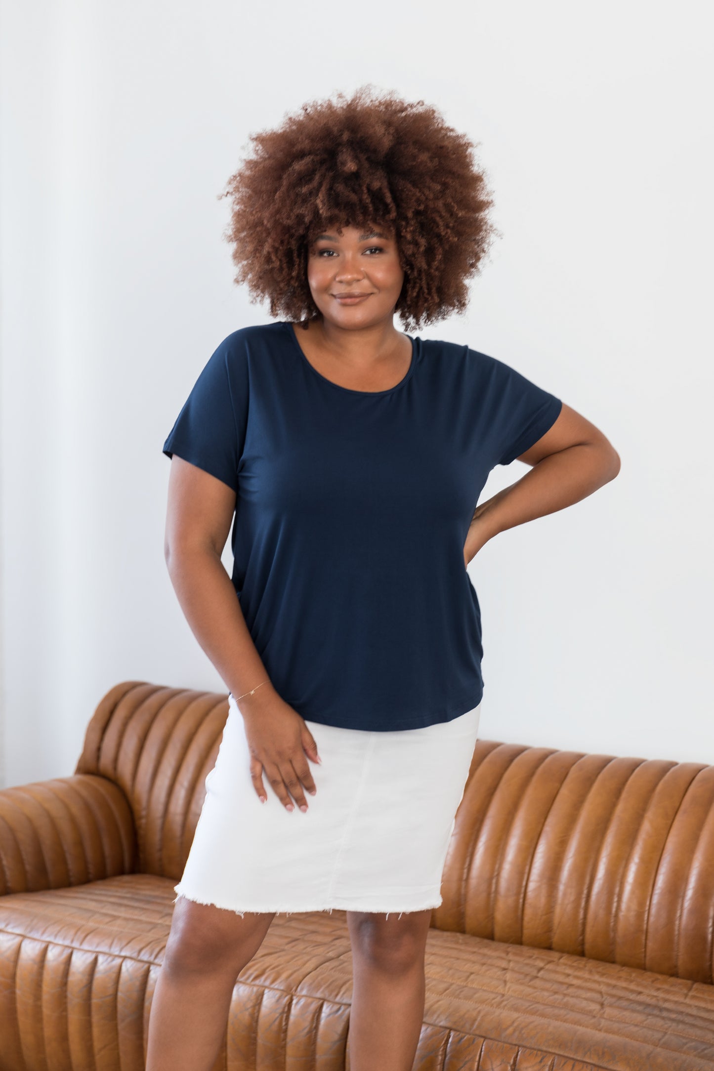 Plus-Sized Navy Tops | PQ Collection | Destiny Top