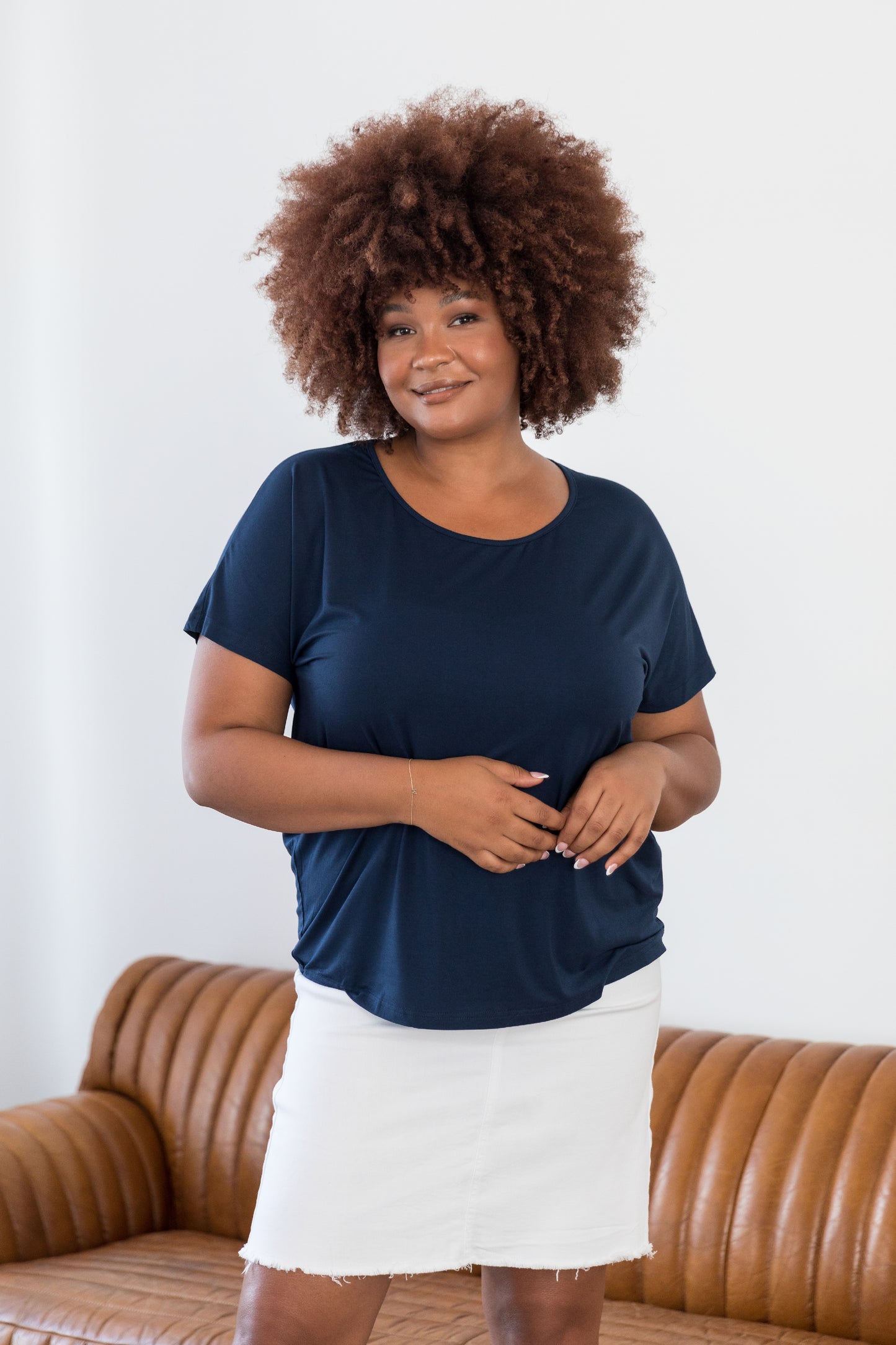 Plus-Sized Navy Tops | PQ Collection | Destiny Top