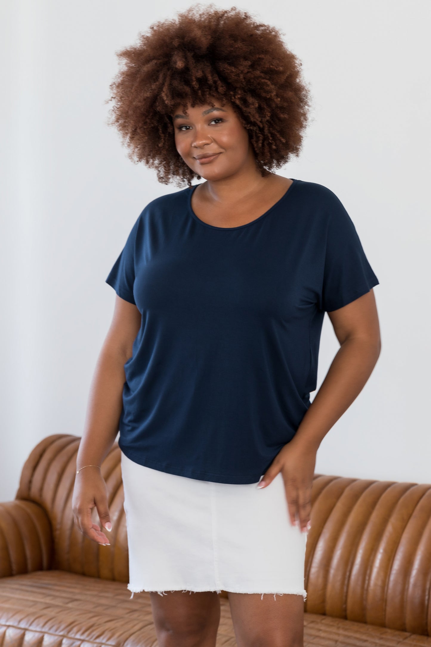 Plus-Sized Navy Tops | PQ Collection | Destiny Top