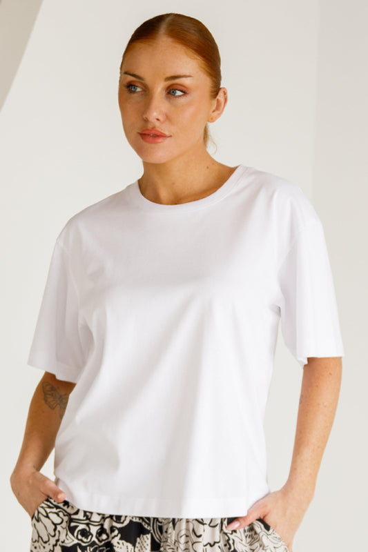 Signature Boxy Tee | White | FINAL SALE
