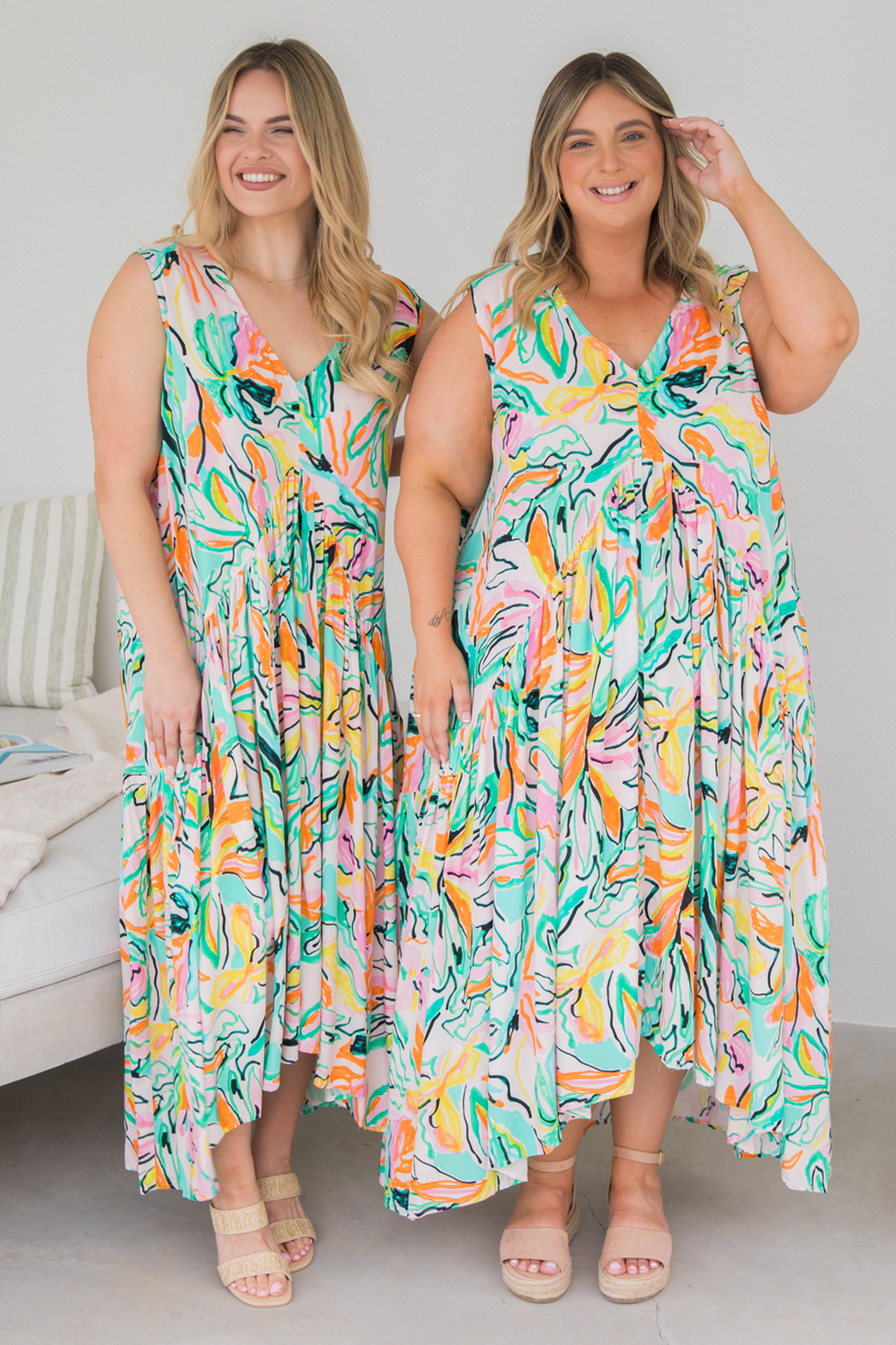 Sleeveless Peak Maxi Dress | Tropicana | FINAL SALE