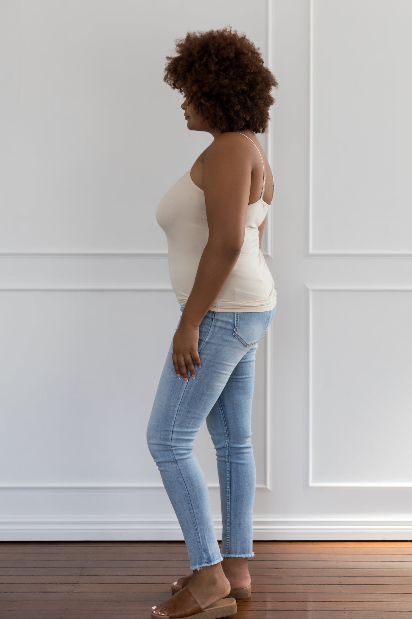Plus-Sized Beige Top | PQ Collection | Slip Singlet