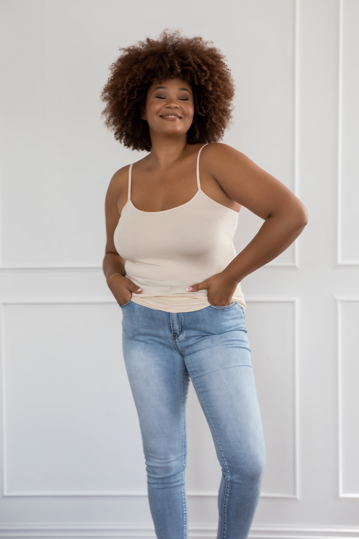 Plus-Sized Beige Top | PQ Collection | Slip Singlet