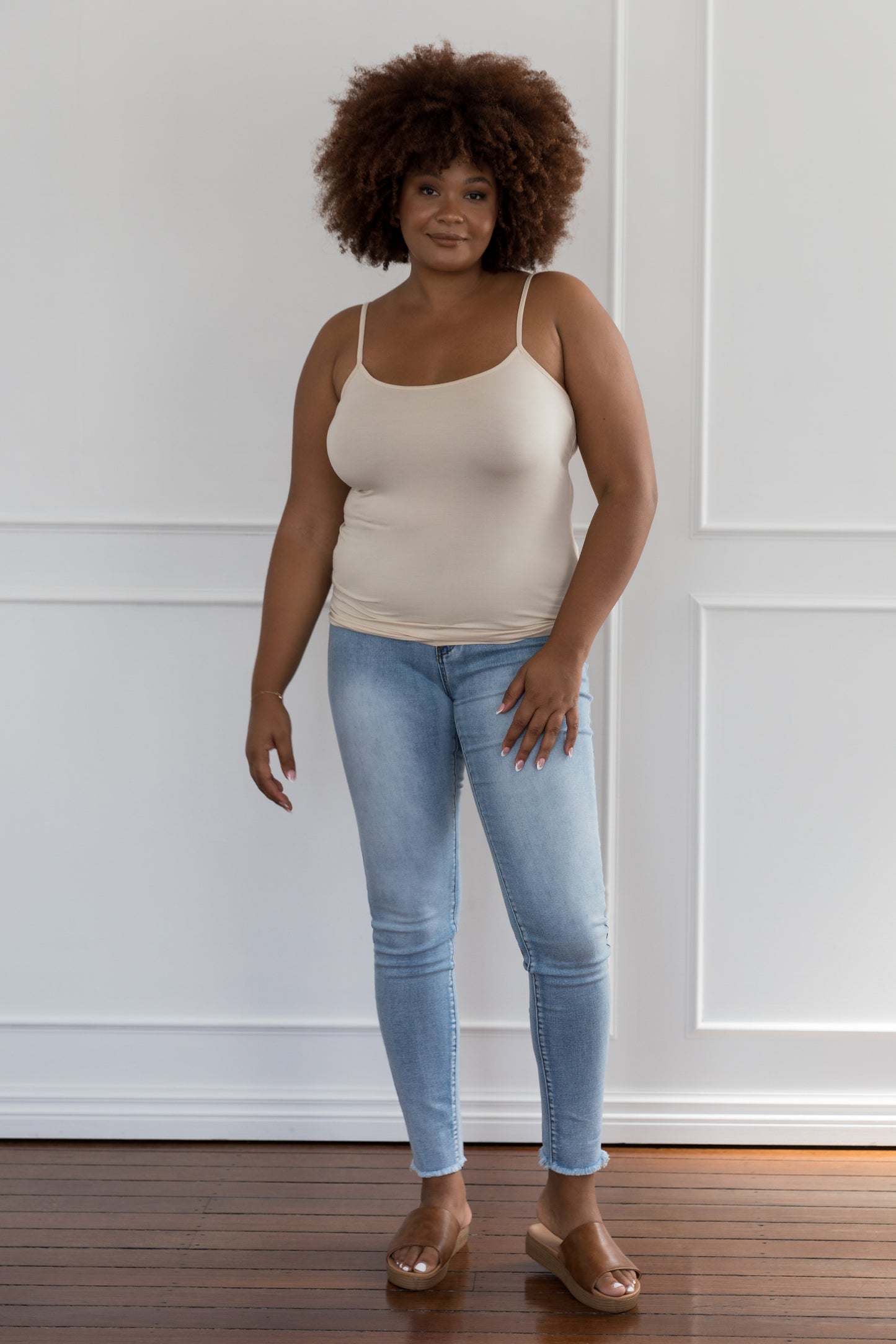 Plus-Sized Beige Top | PQ Collection | Slip Singlet