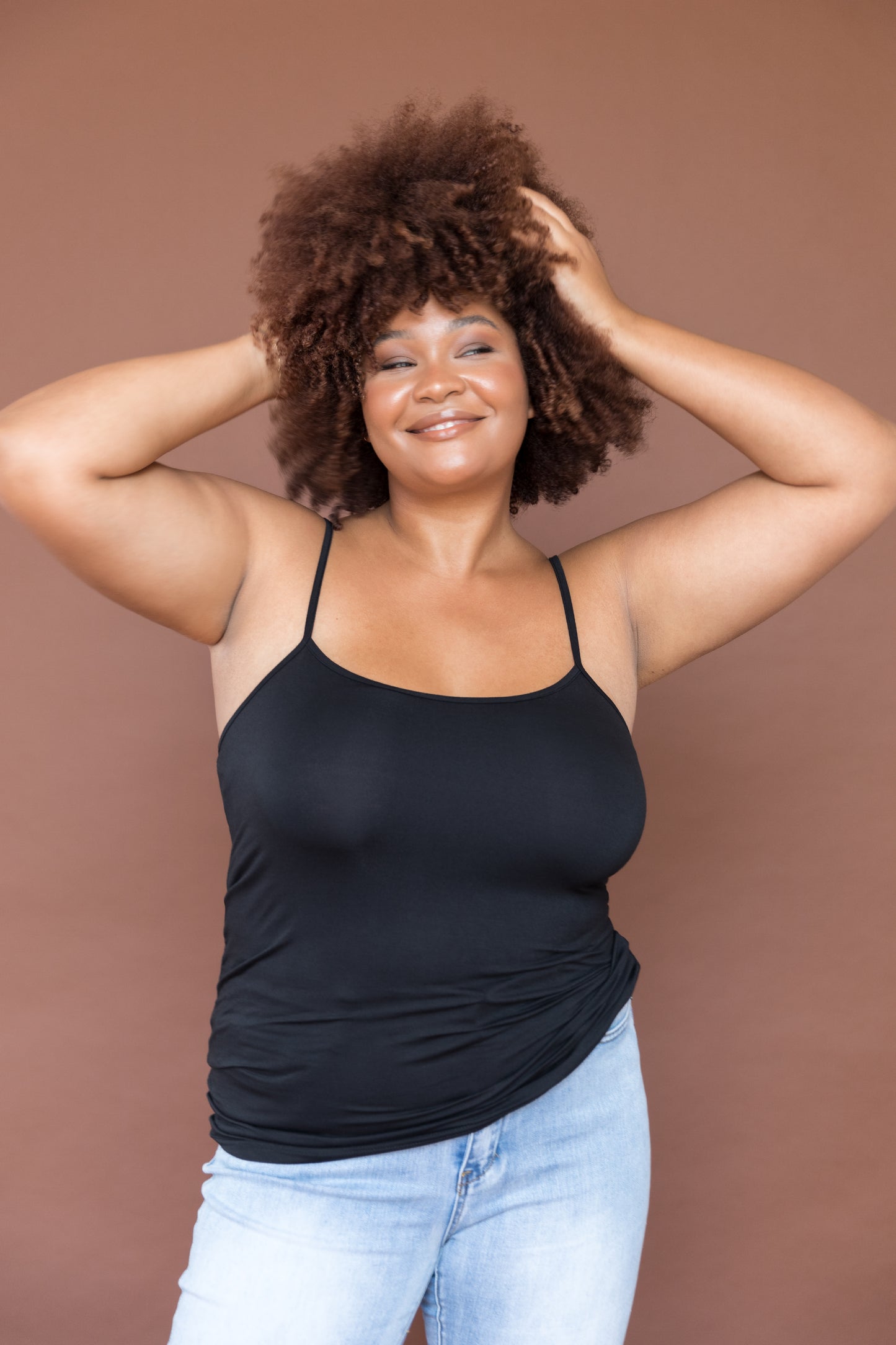 Plus-Sized Black Top | PQ Collection | Slip Singlet