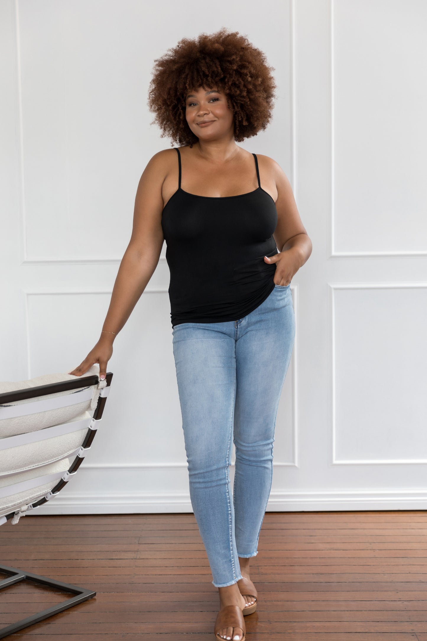 Plus-Sized Black Top | PQ Collection | Slip Singlet