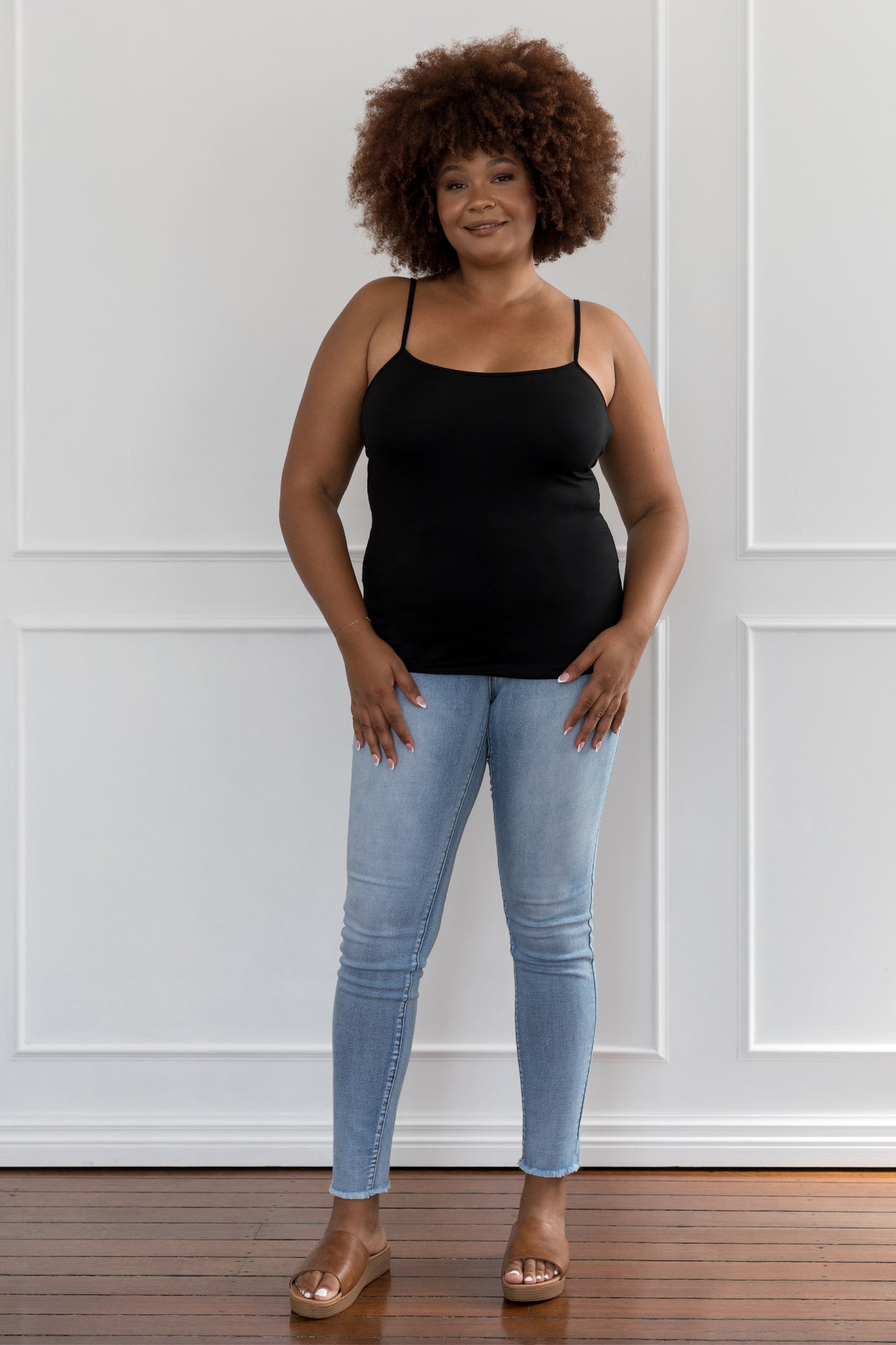 Plus-Sized Black Top | PQ Collection | Slip Singlet