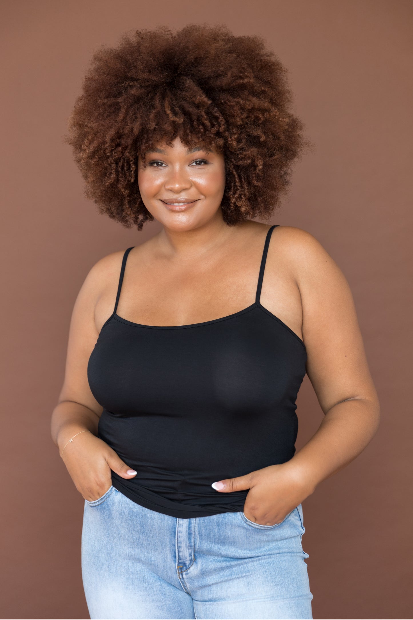 Plus-Sized Black Top | PQ Collection | Slip Singlet