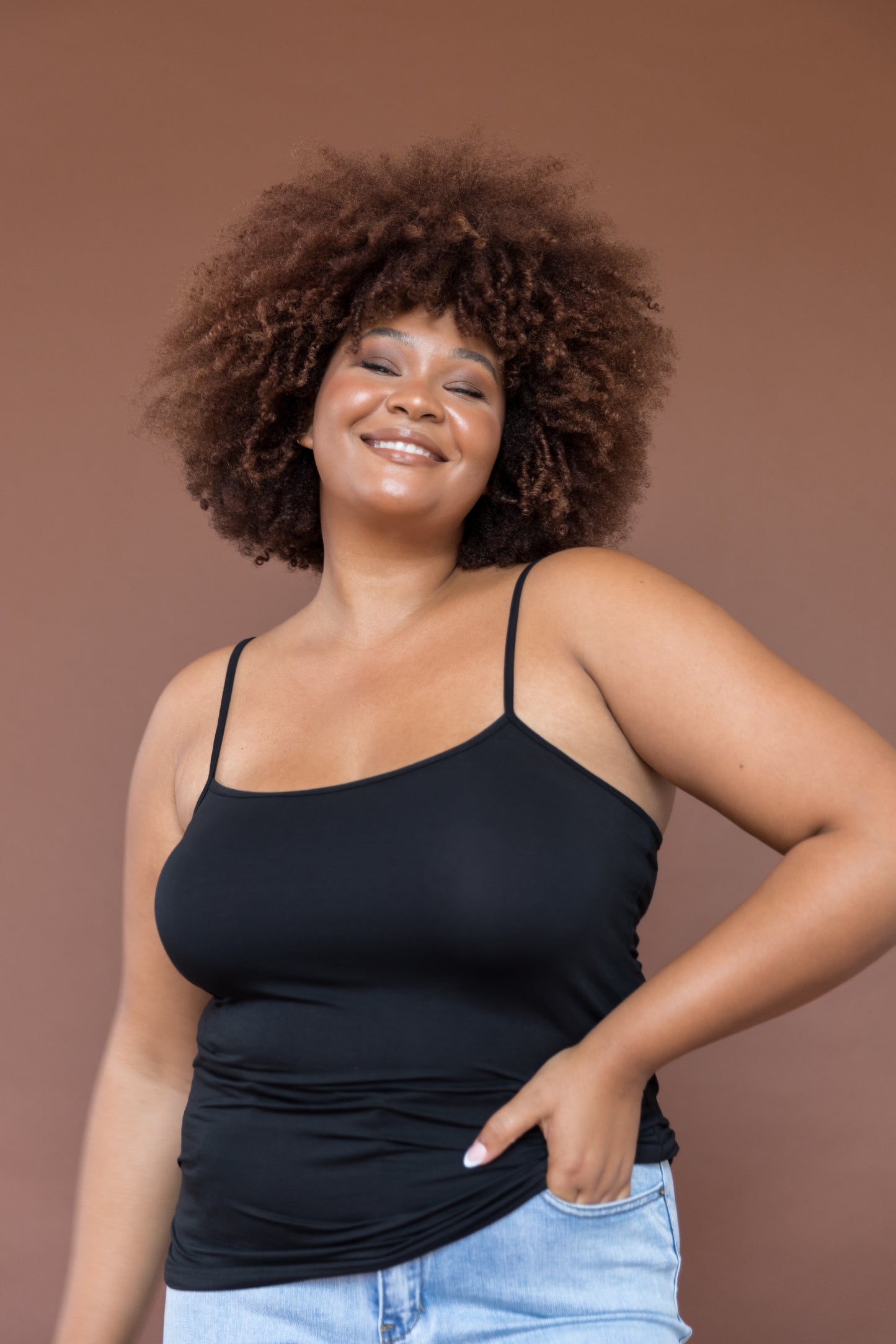 Plus-Sized Black Top | PQ Collection | Slip Singlet