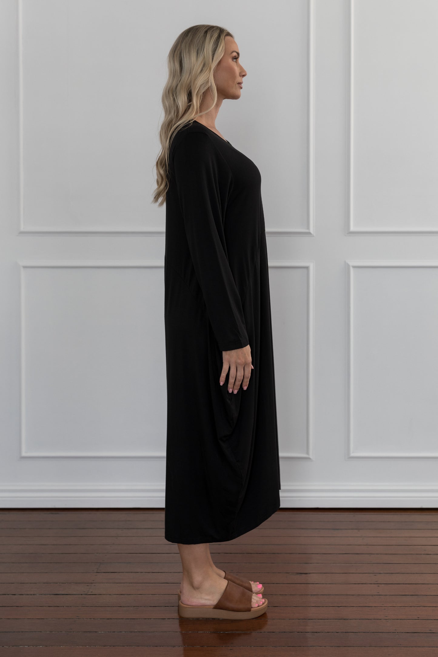 Soho Long Sleeve Bamboo Dress | Black
