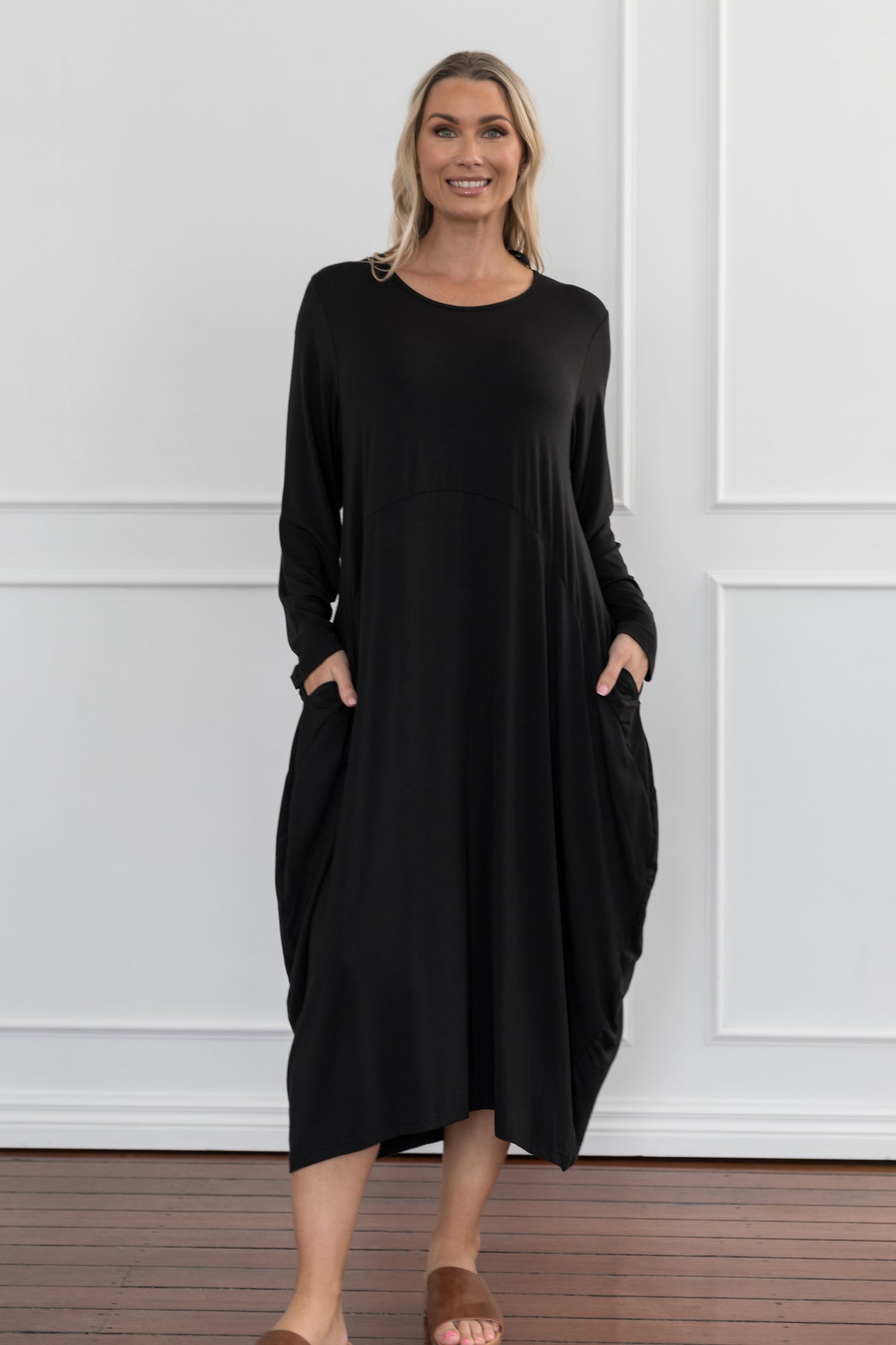 Soho Long Sleeve Bamboo Dress | Black