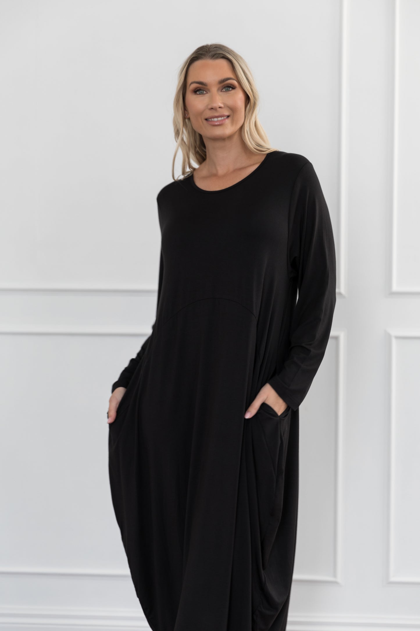 Soho Long Sleeve Bamboo Dress | Black