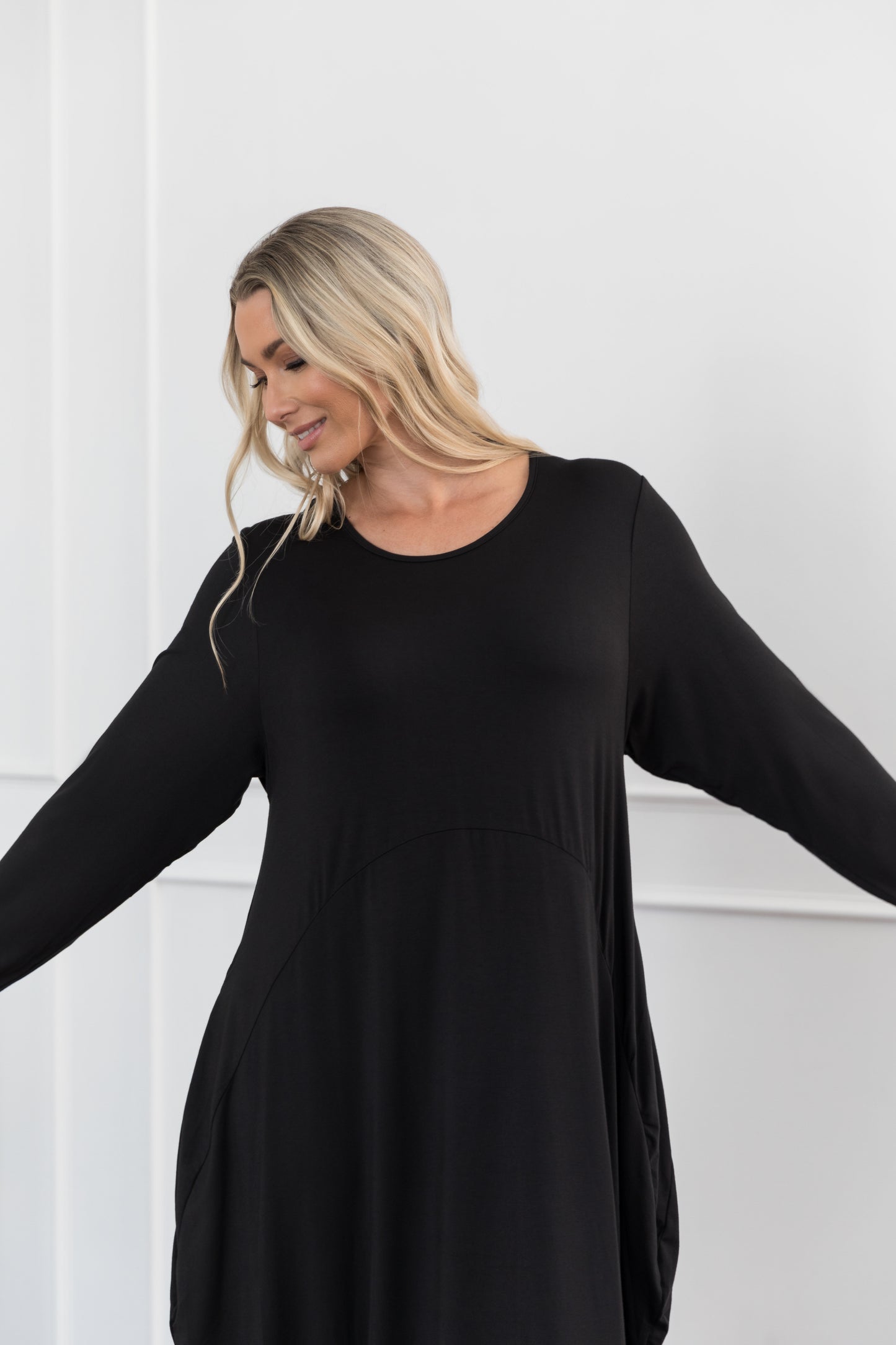 Soho Long Sleeve Bamboo Dress | Black