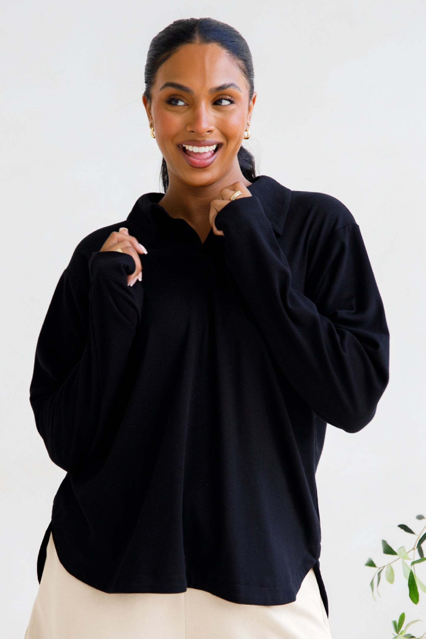 Gigi Lounge Sweater | Black