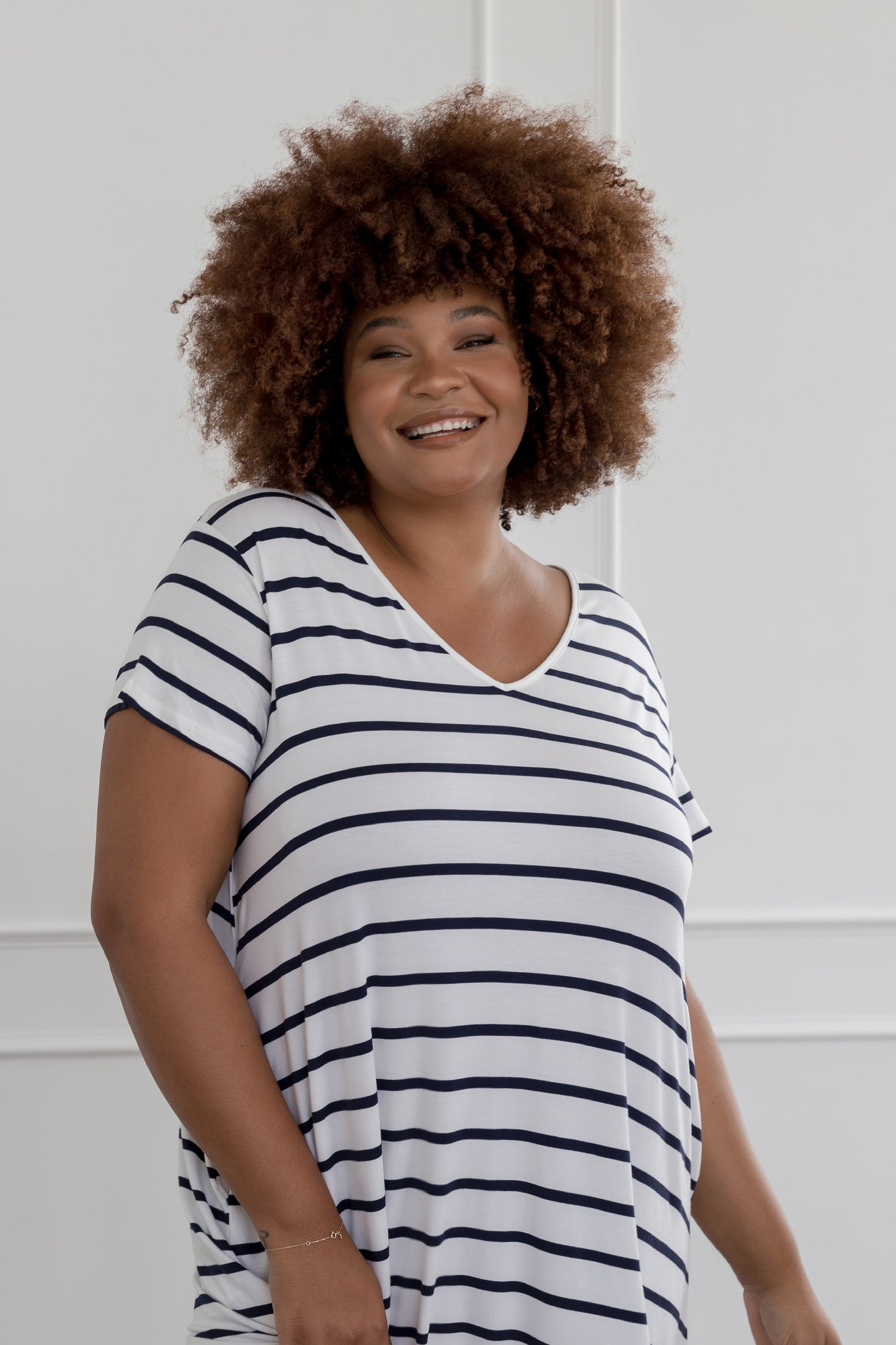 T-Shirt Dress | Navy/White Stripe