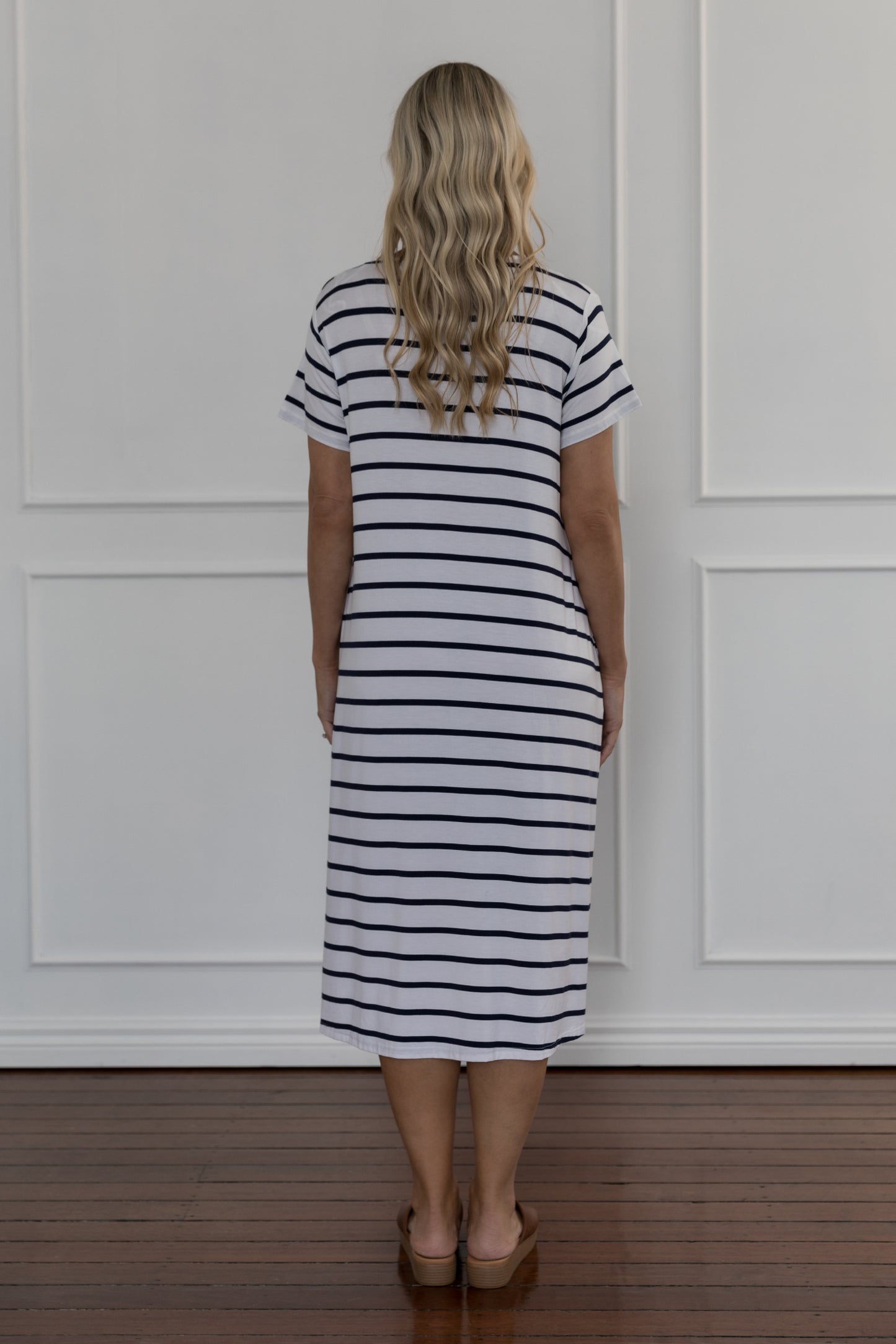 T-Shirt Dress | Navy/White Stripe
