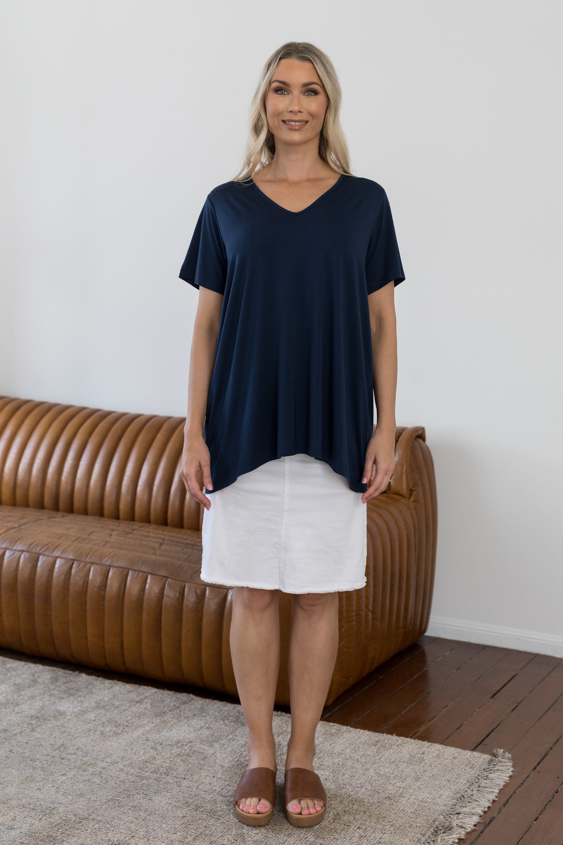 Plus-Sized Navy Tops | PQ Collection | T-Shirt Top